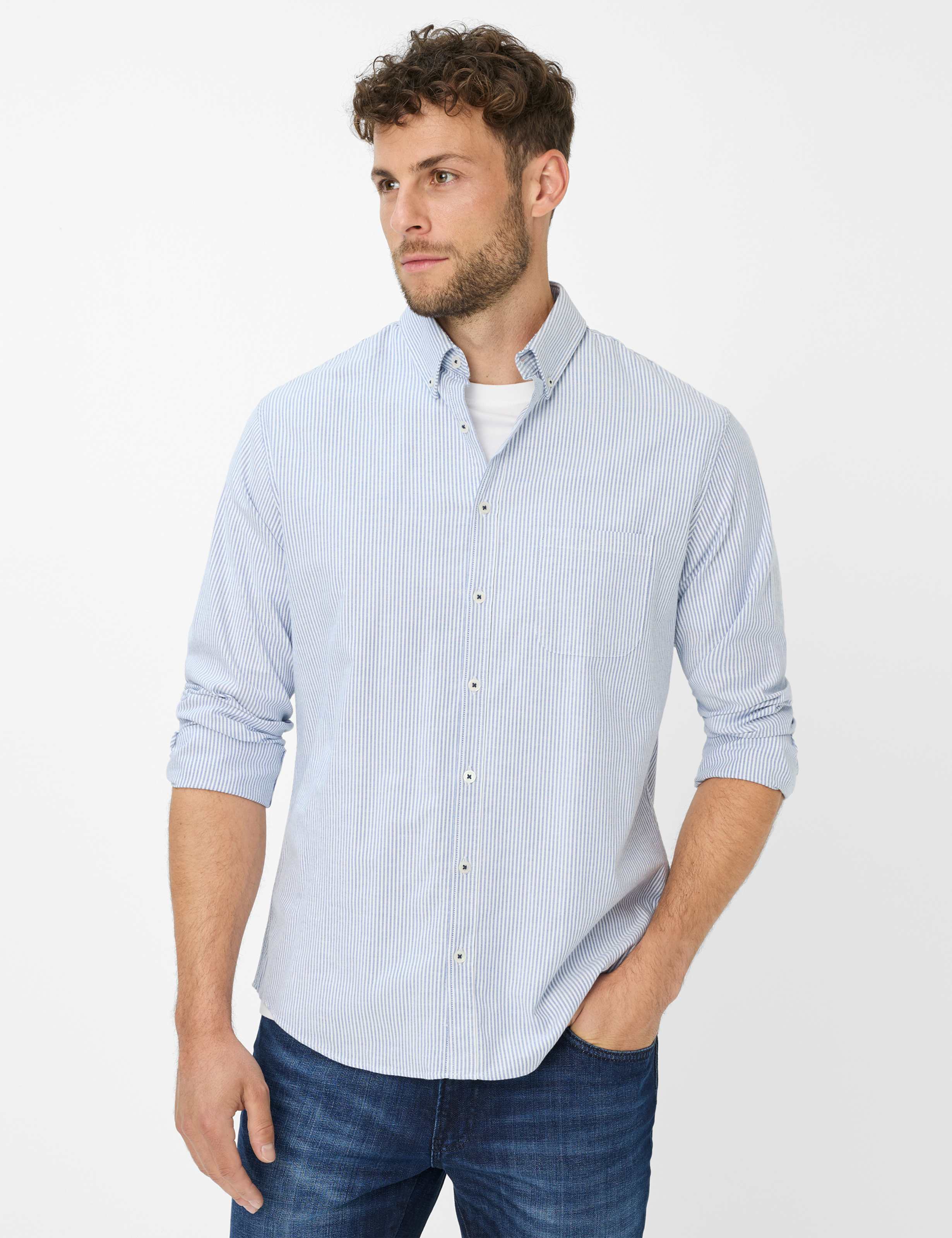 Thumbnail - Brax Herren Hemd Style DANIEL baltic, Blau, Gr. L