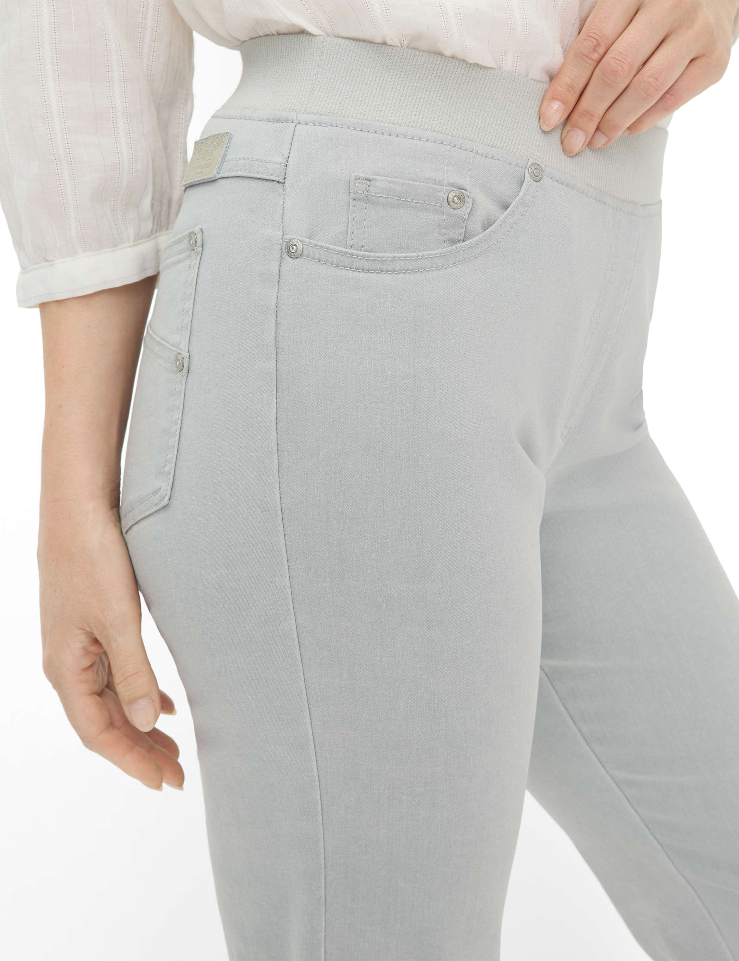 Damen Style CARINA CAPRI Denim Grau Comfort Plus Fit Detail 2