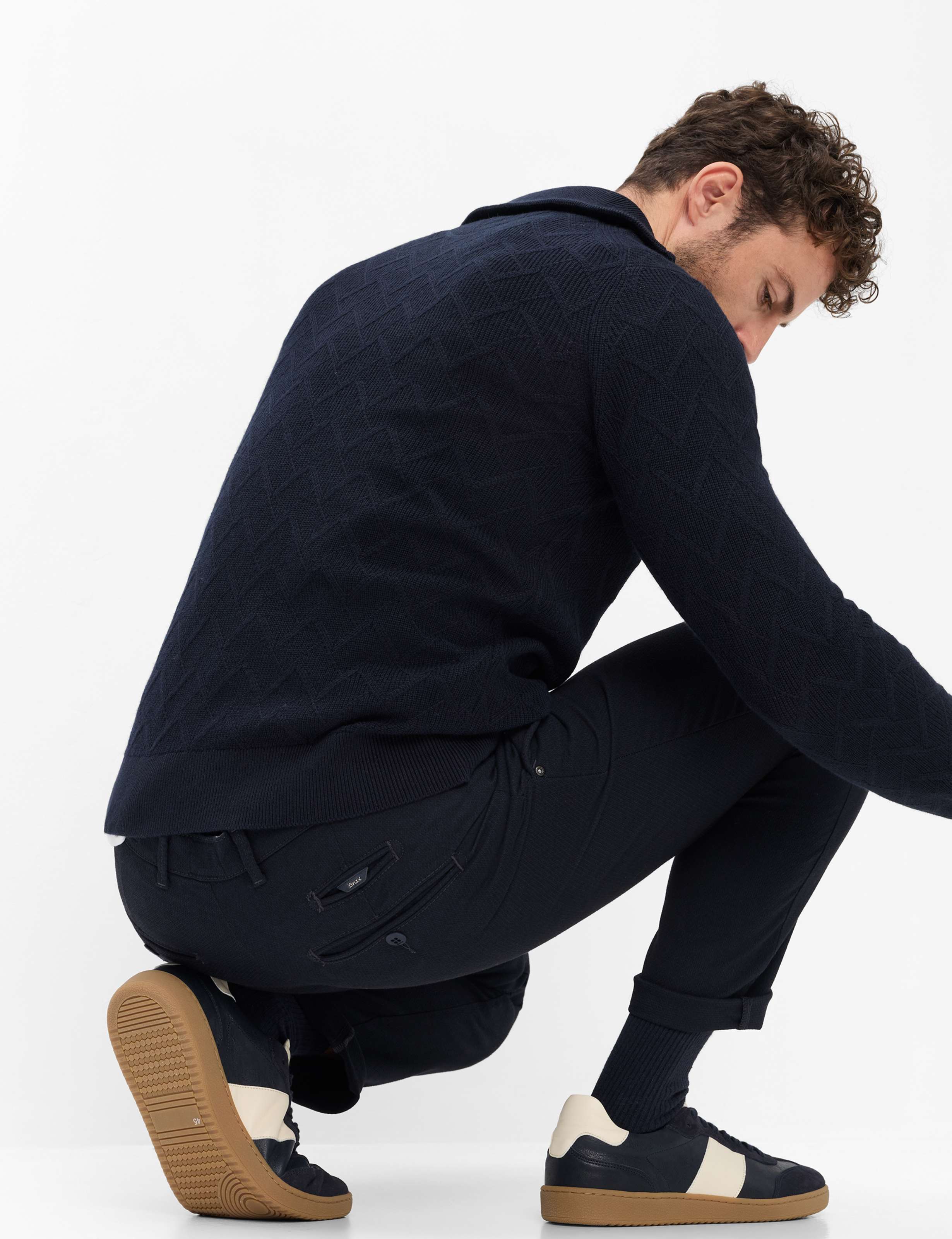 Men Style FABIO Dark Blue Modern Fit Detail 1