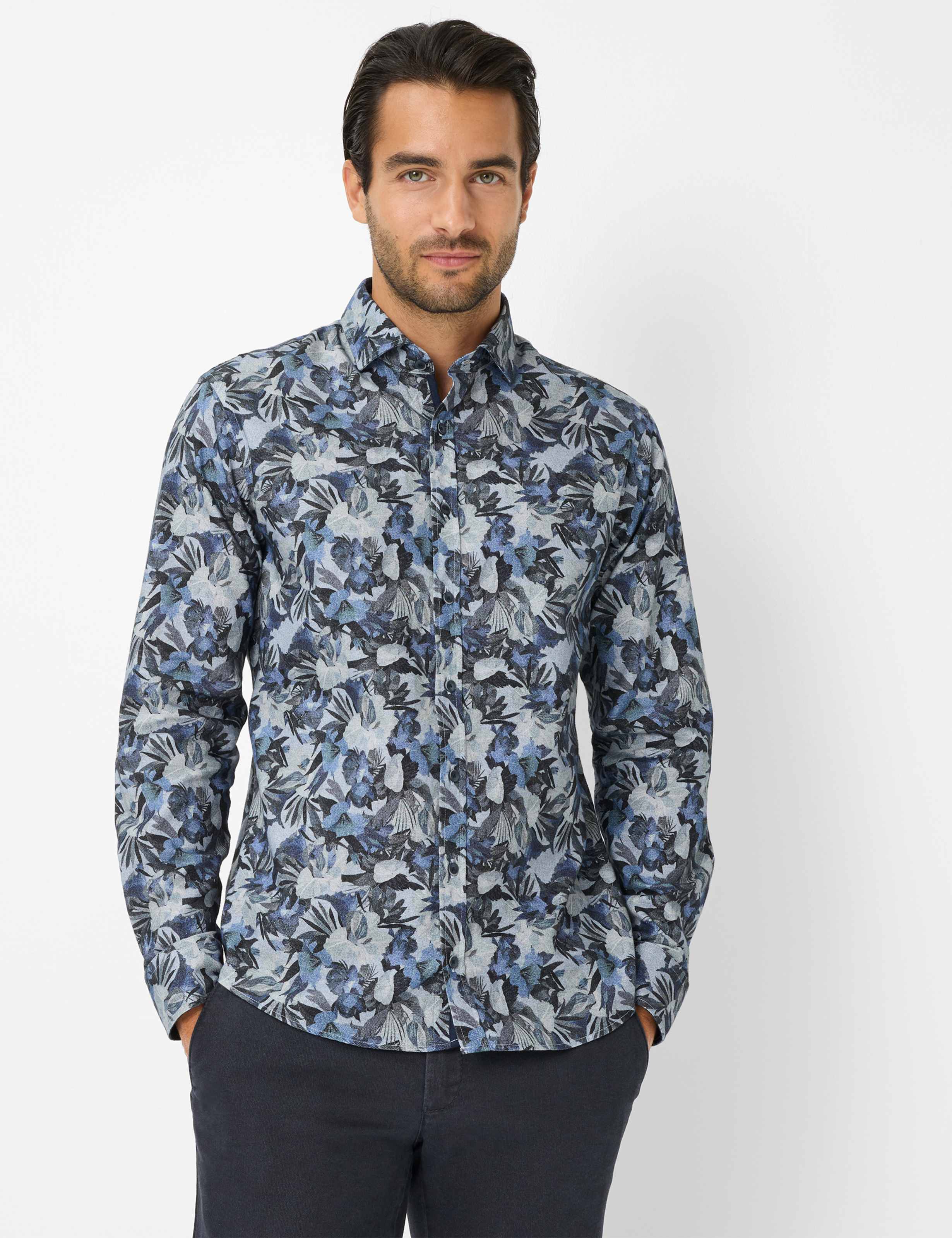 Thumbnail - Brax Herren Hemd Style HAROLD baltic, Blau, Gr. XL