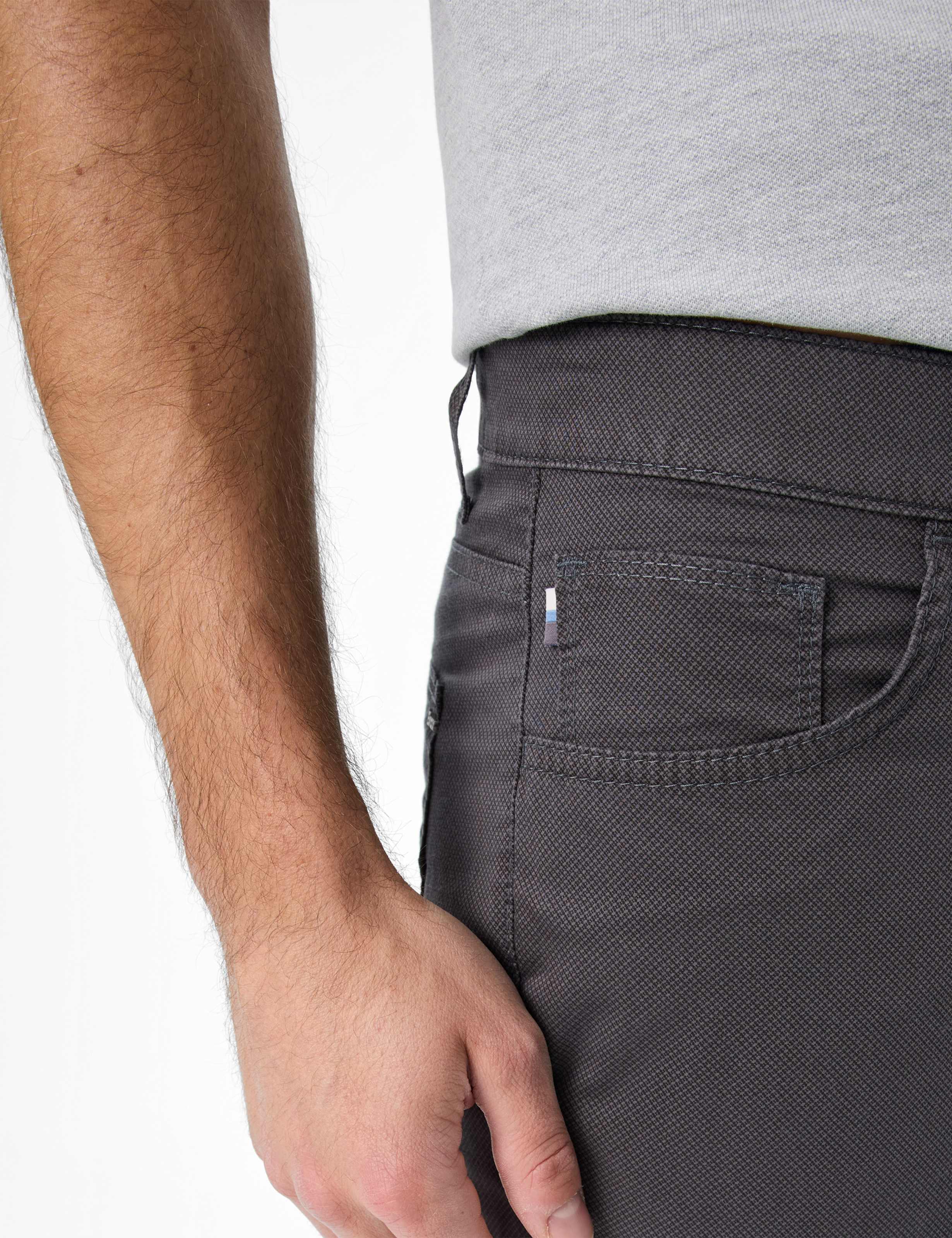 Herren Style CADIZ Dunkelgrau Straight Fit Detail 2
