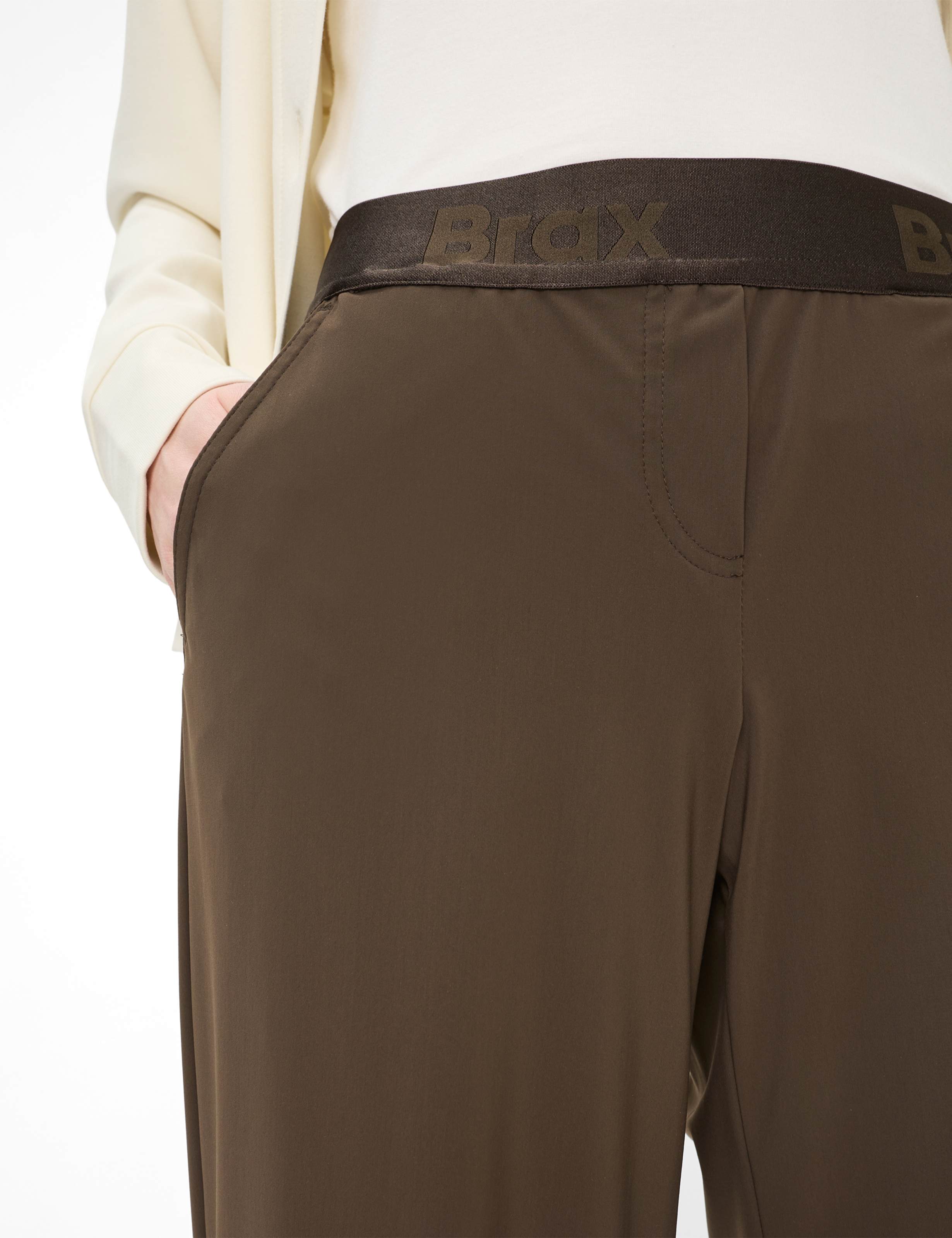 Dame Style MAINE Mørkebrun Wide Leg Detalje 2