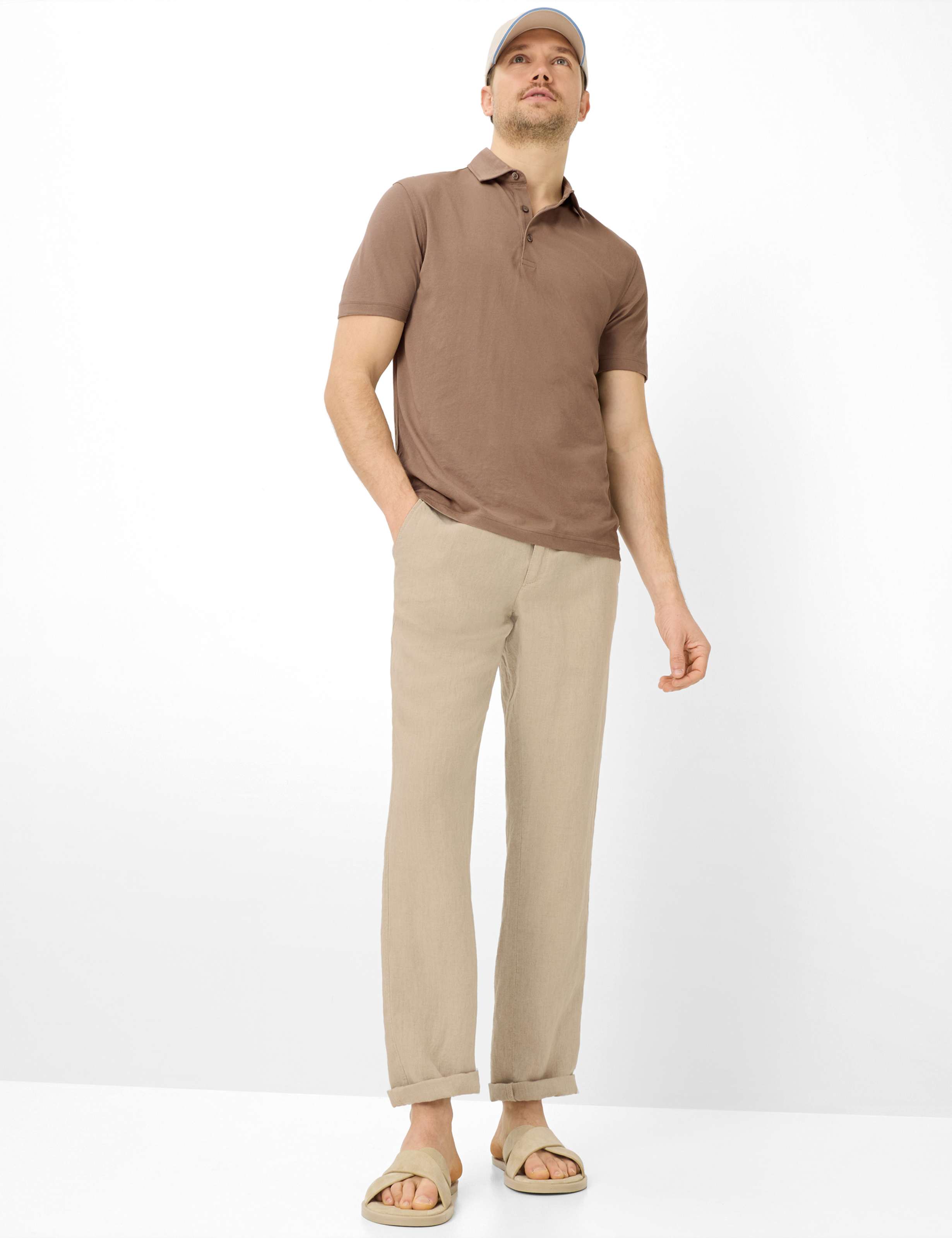 Herren Style EVANS Hellbeige Regular Fit Model Outfit