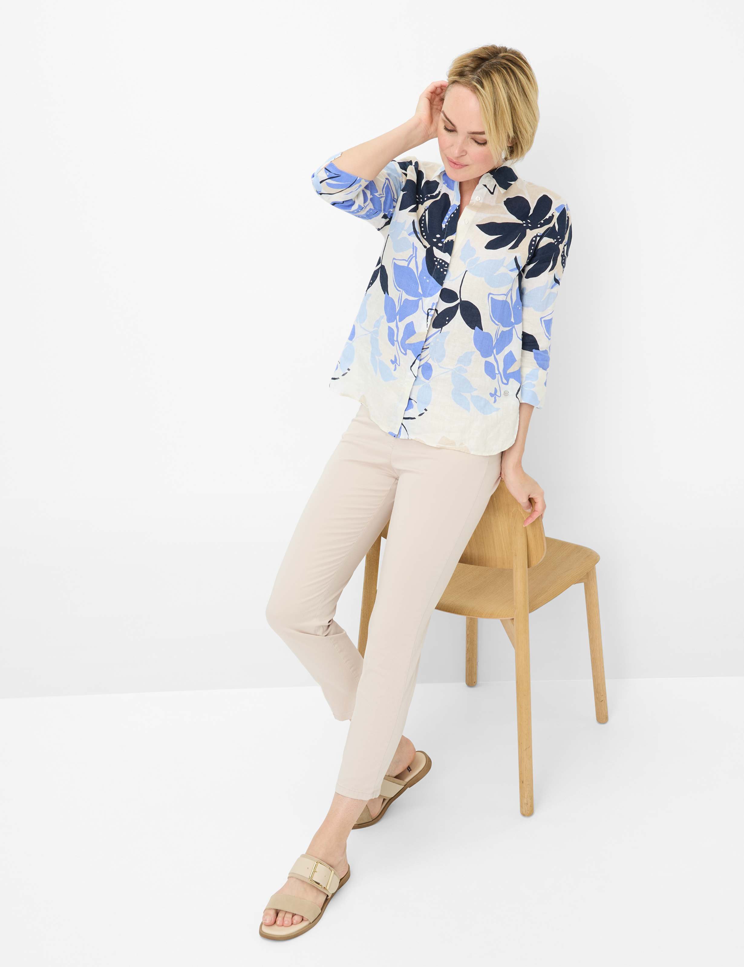 Dames Style PAMINA 6/8 Beige Slim Fit Detail 1