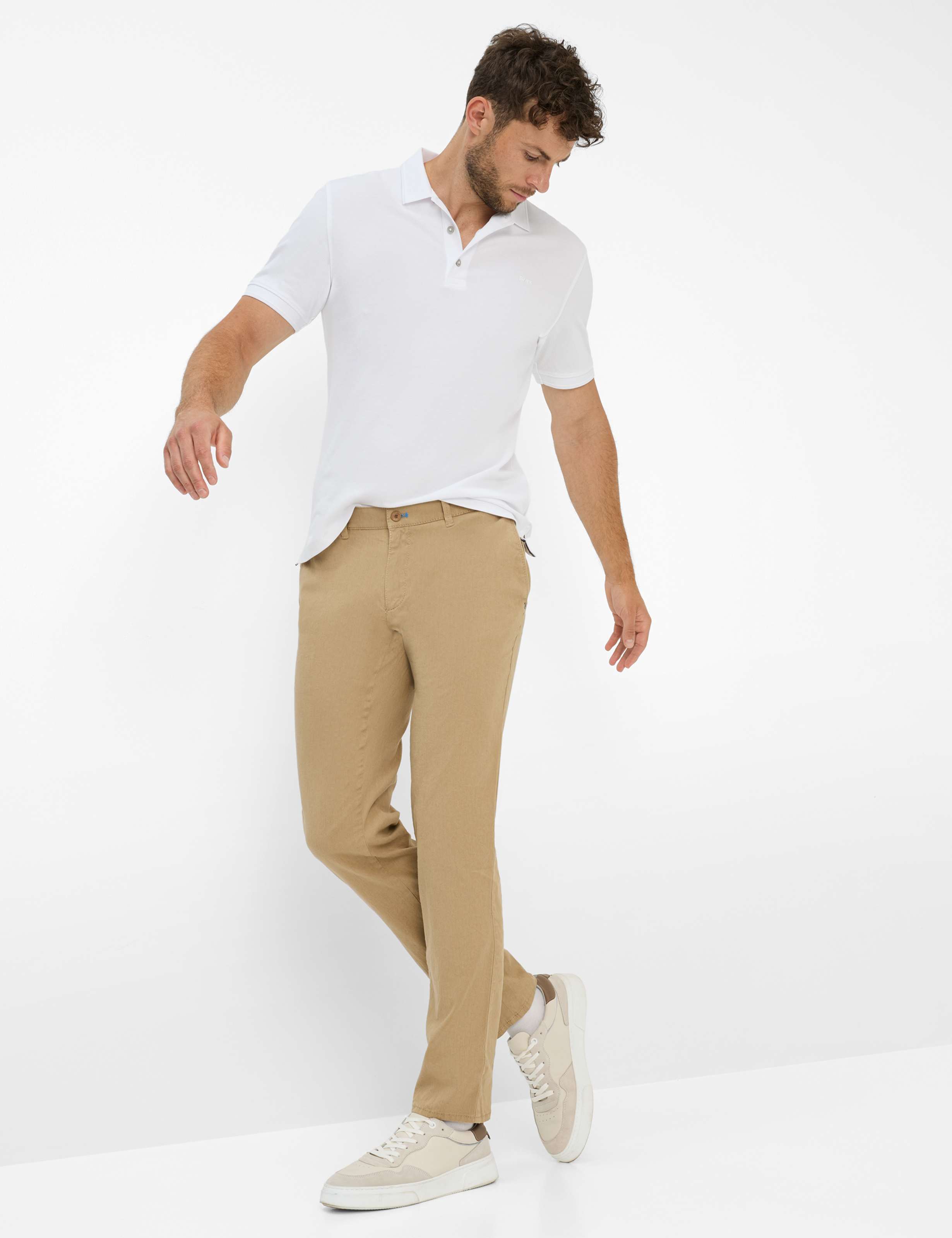 Herren Style FABIO IN Beige Modern Fit Model Outfit