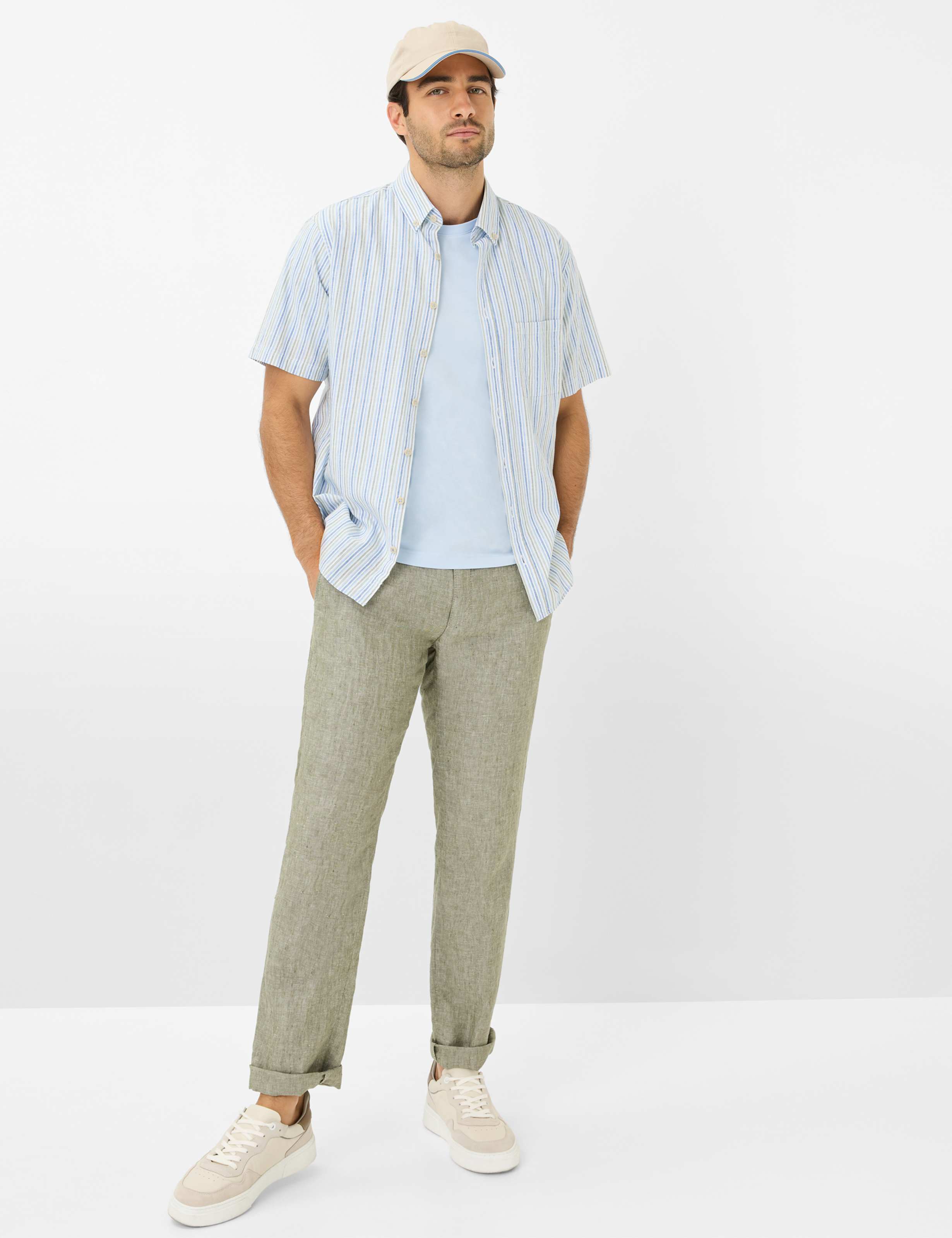 Herren Style EVANS Grün - Oliv Regular Fit Model Outfit