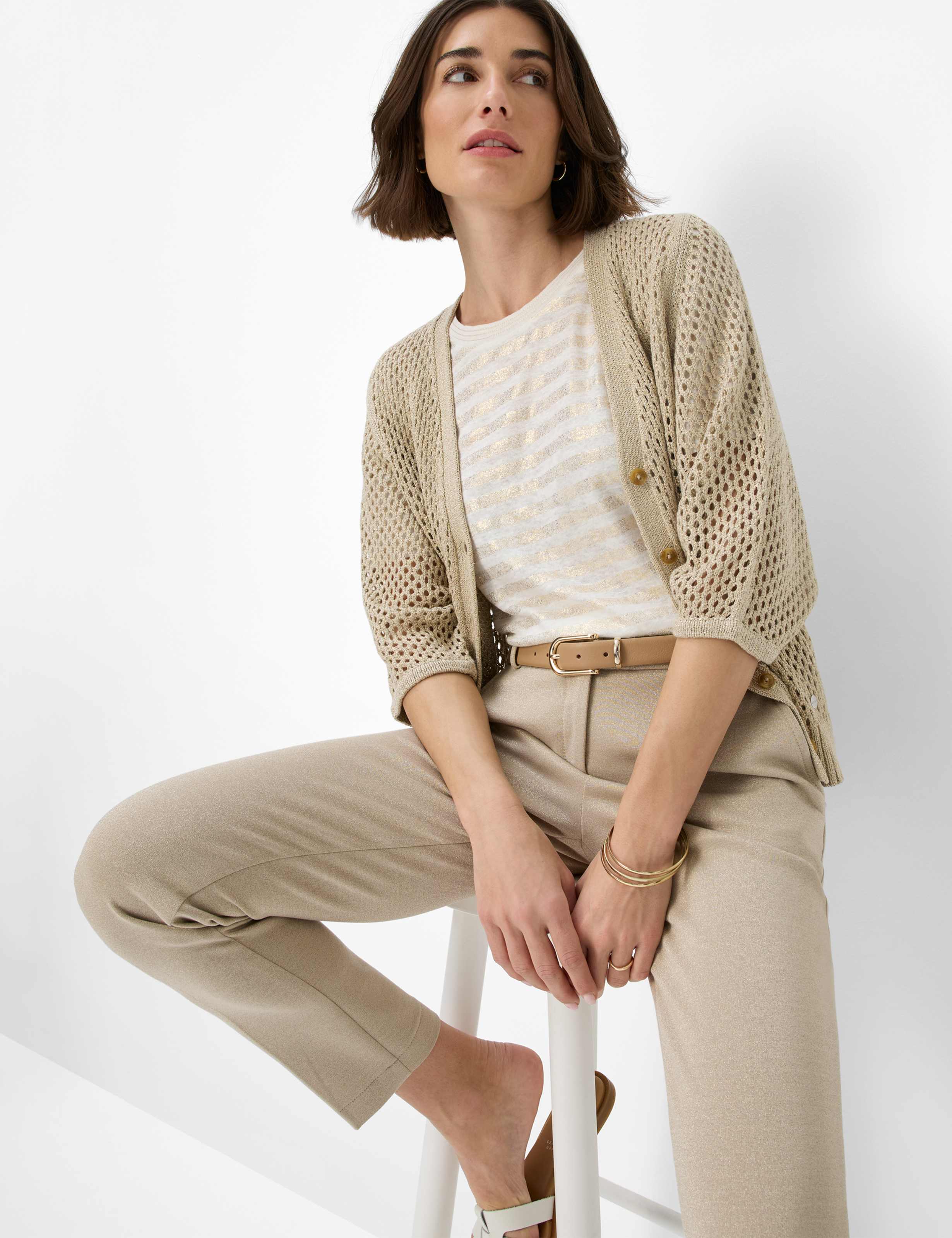 Women Style MARON S Beige Regular Fit Detail 1