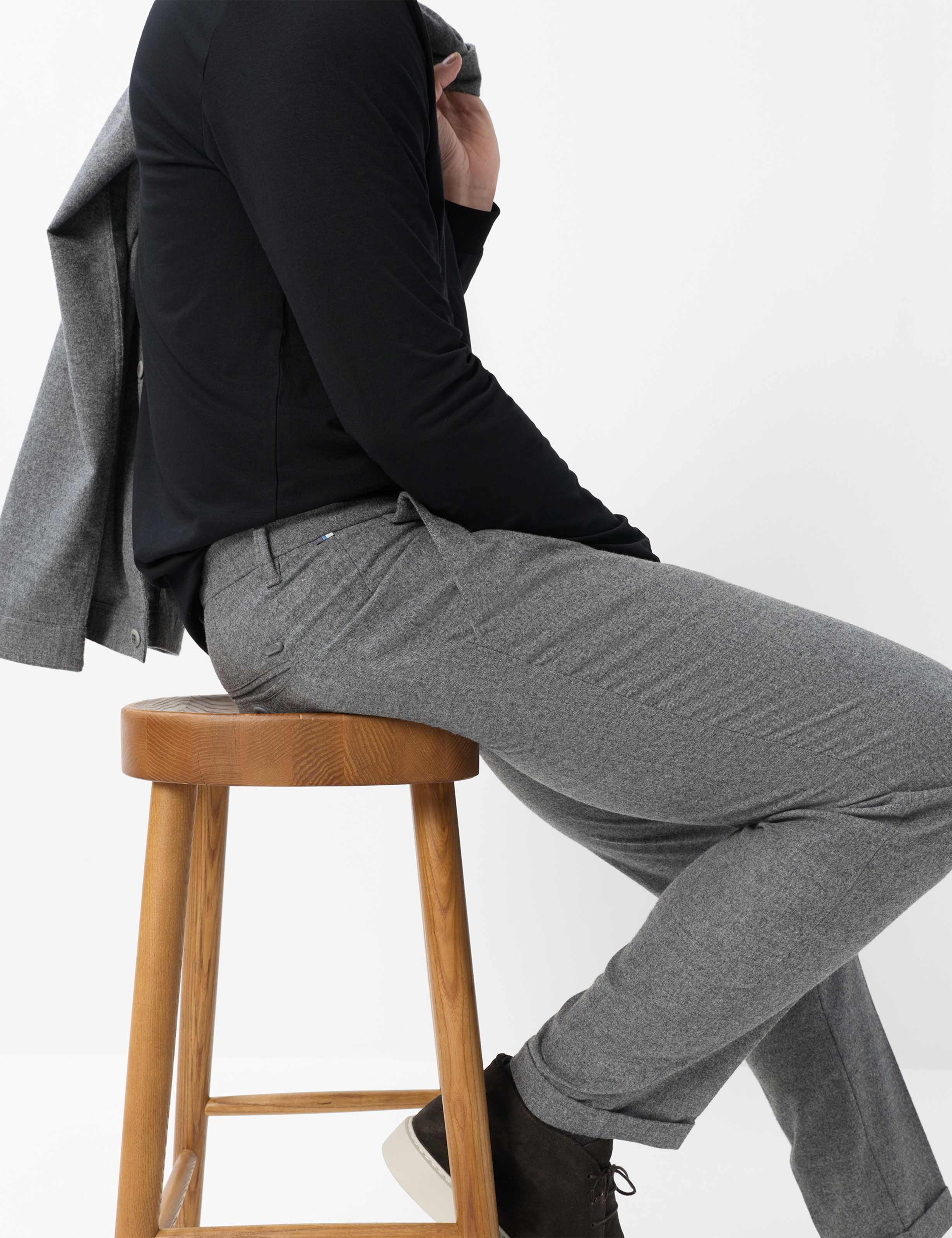 Herren Style TINO Hellgrau Tapered Fit Detail 1