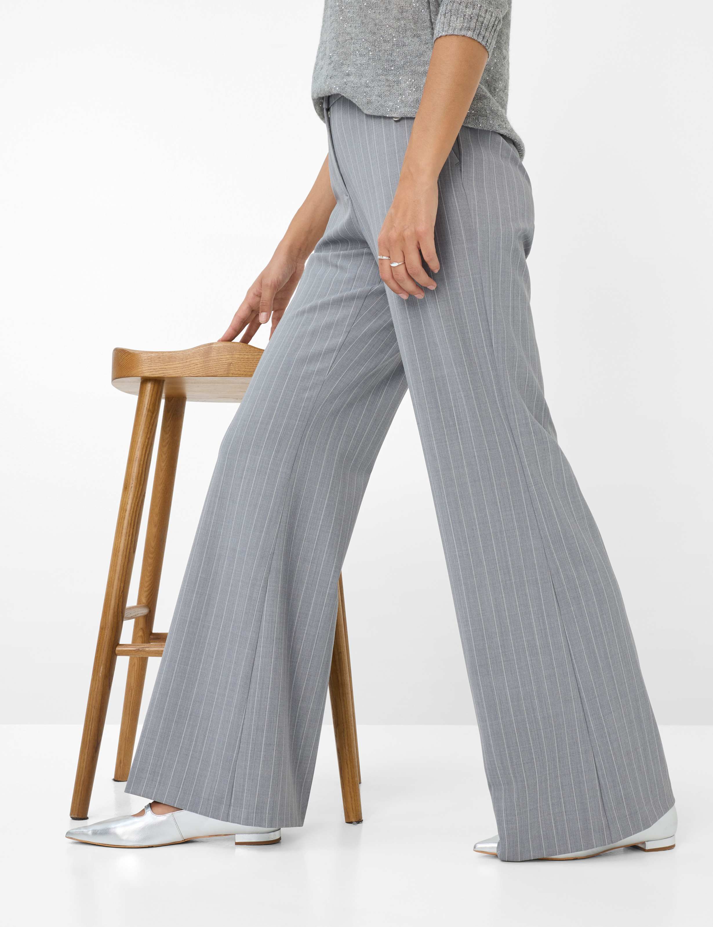 Damen Style MAINE Hellgrau Wide Leg Detail 1