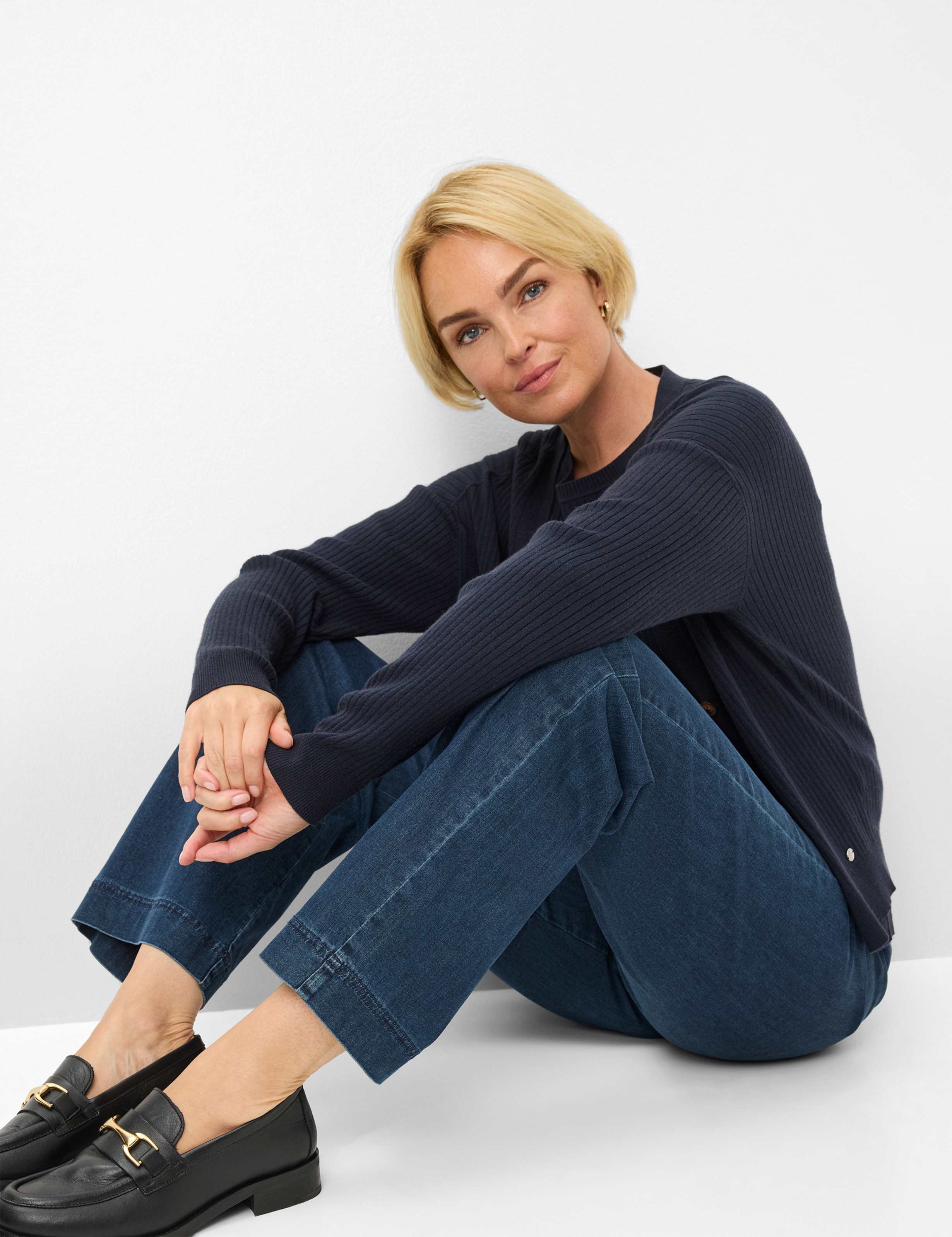 Damen Style PAM FLARED Denim Dunkelblau Slim Fit Detail 1