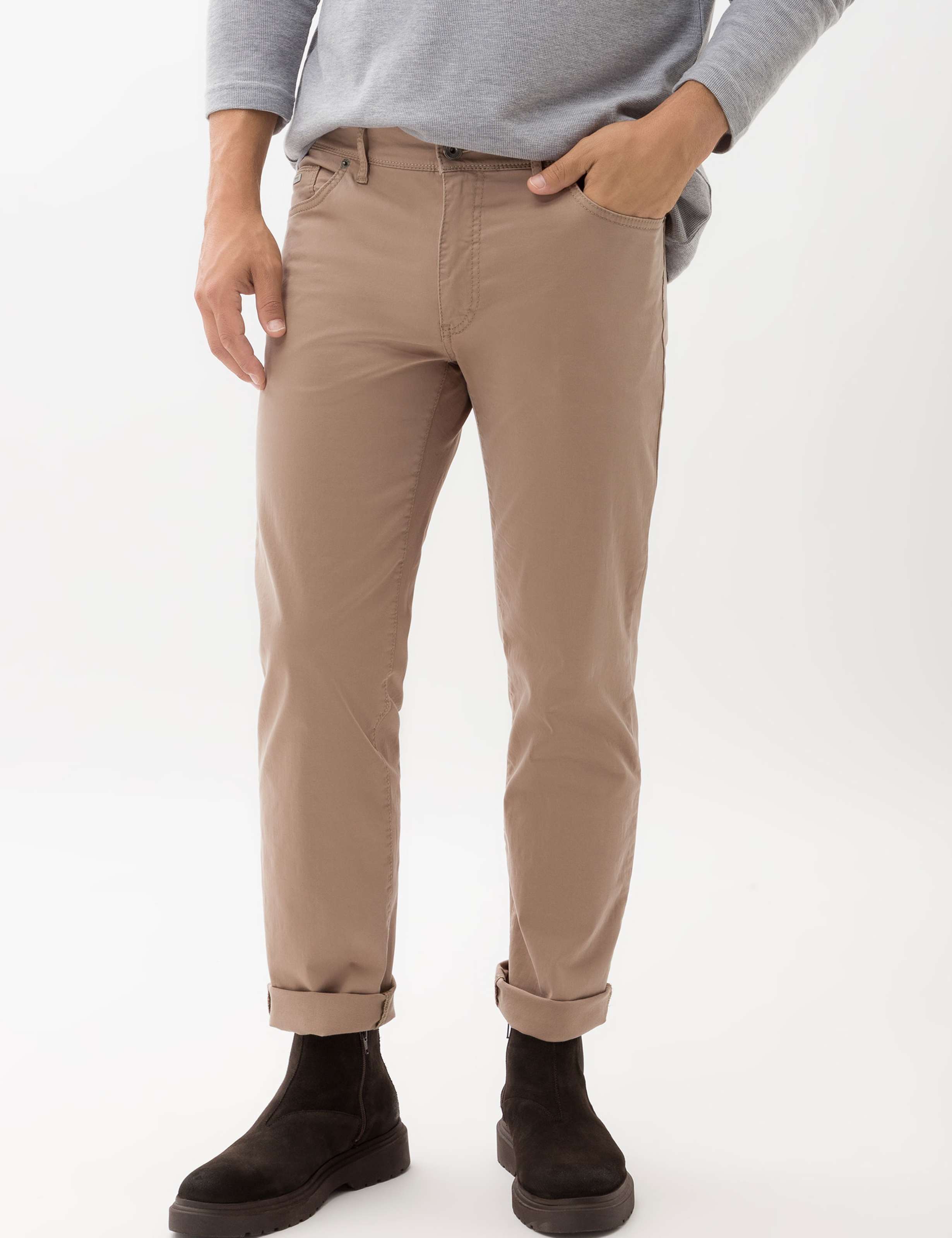 Men Style CADIZ Brown Straight Fit Model Front