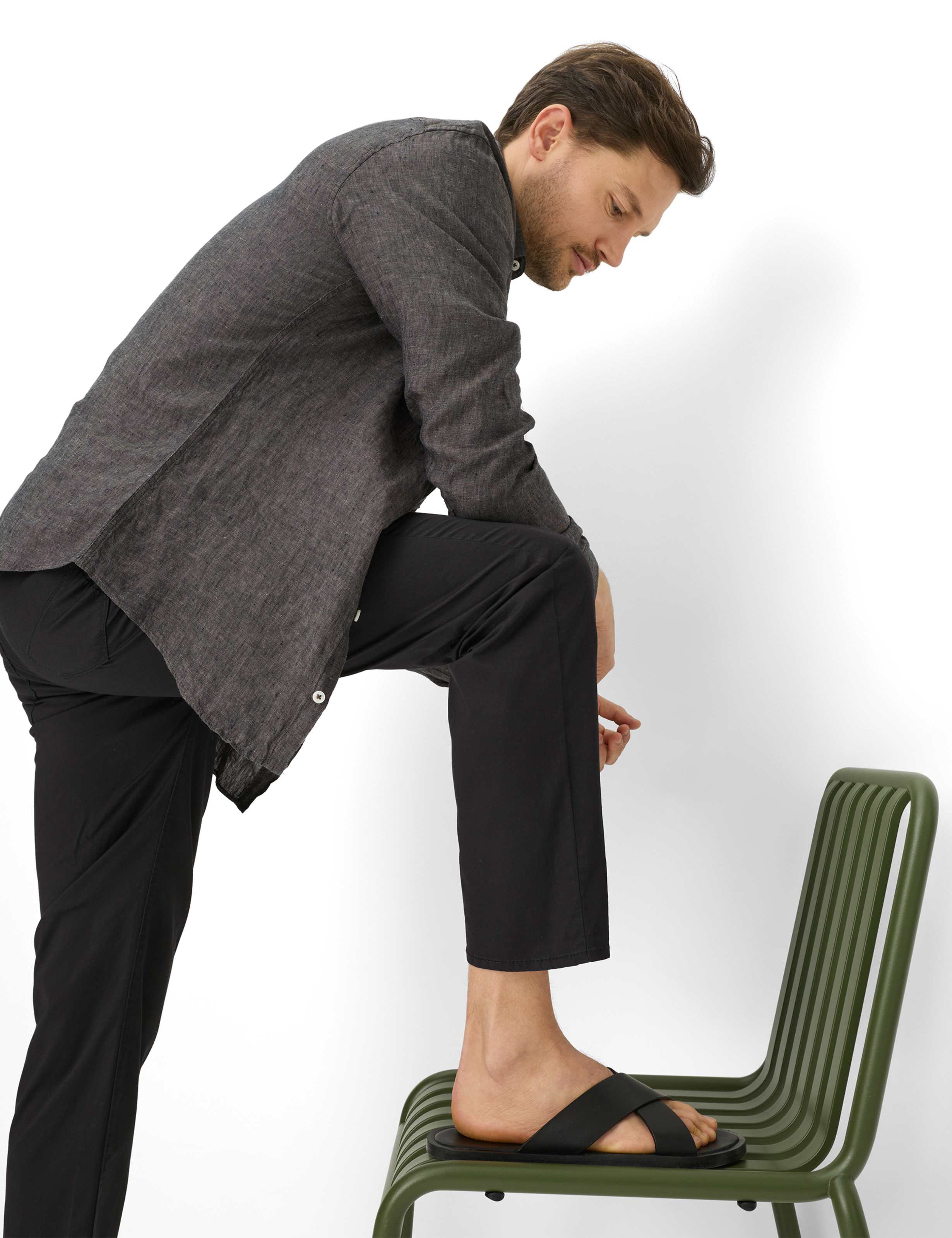 Herre Style CADIZ Sort Straight Fit Detalje 1