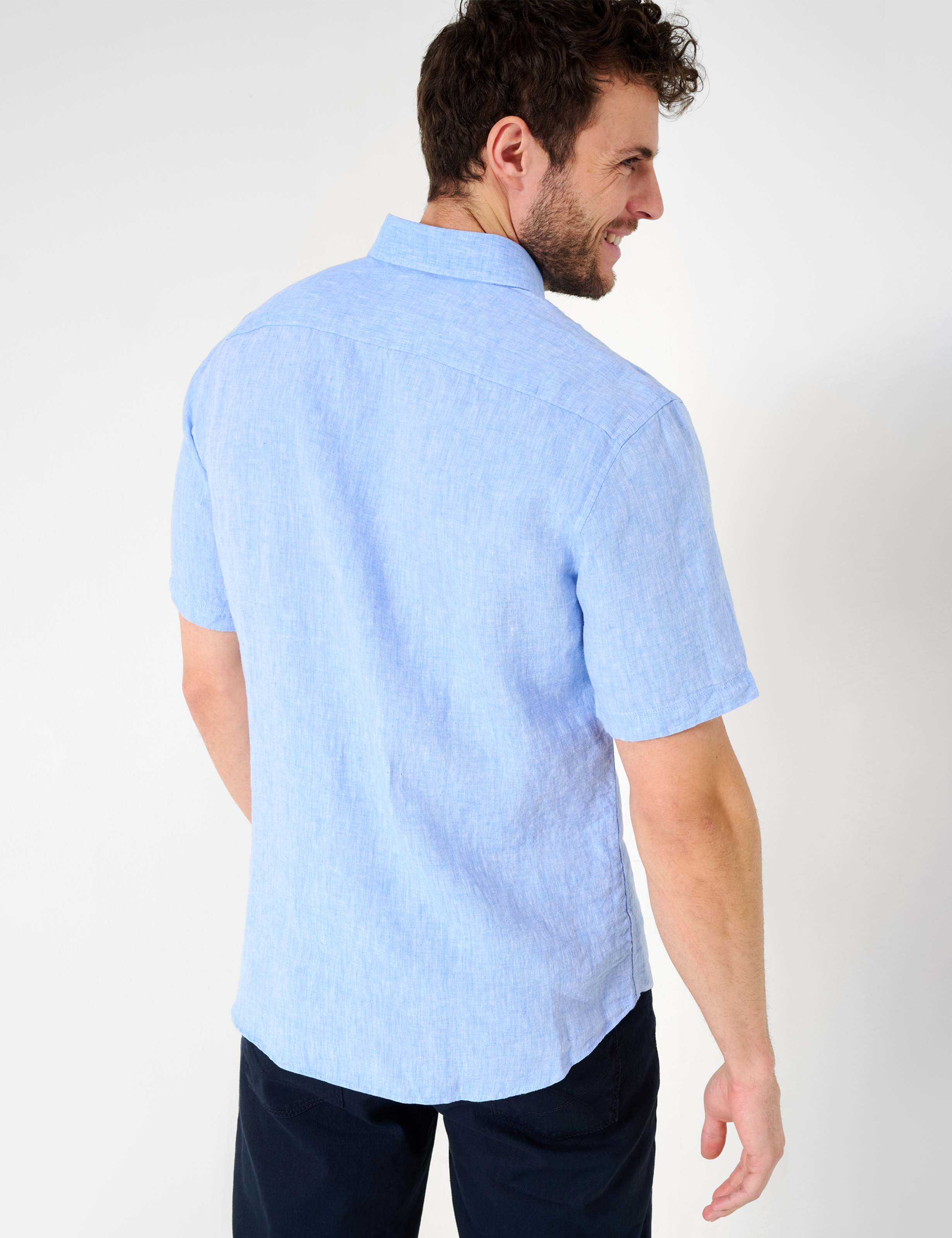 Men Style DAN smooth blue  Model back