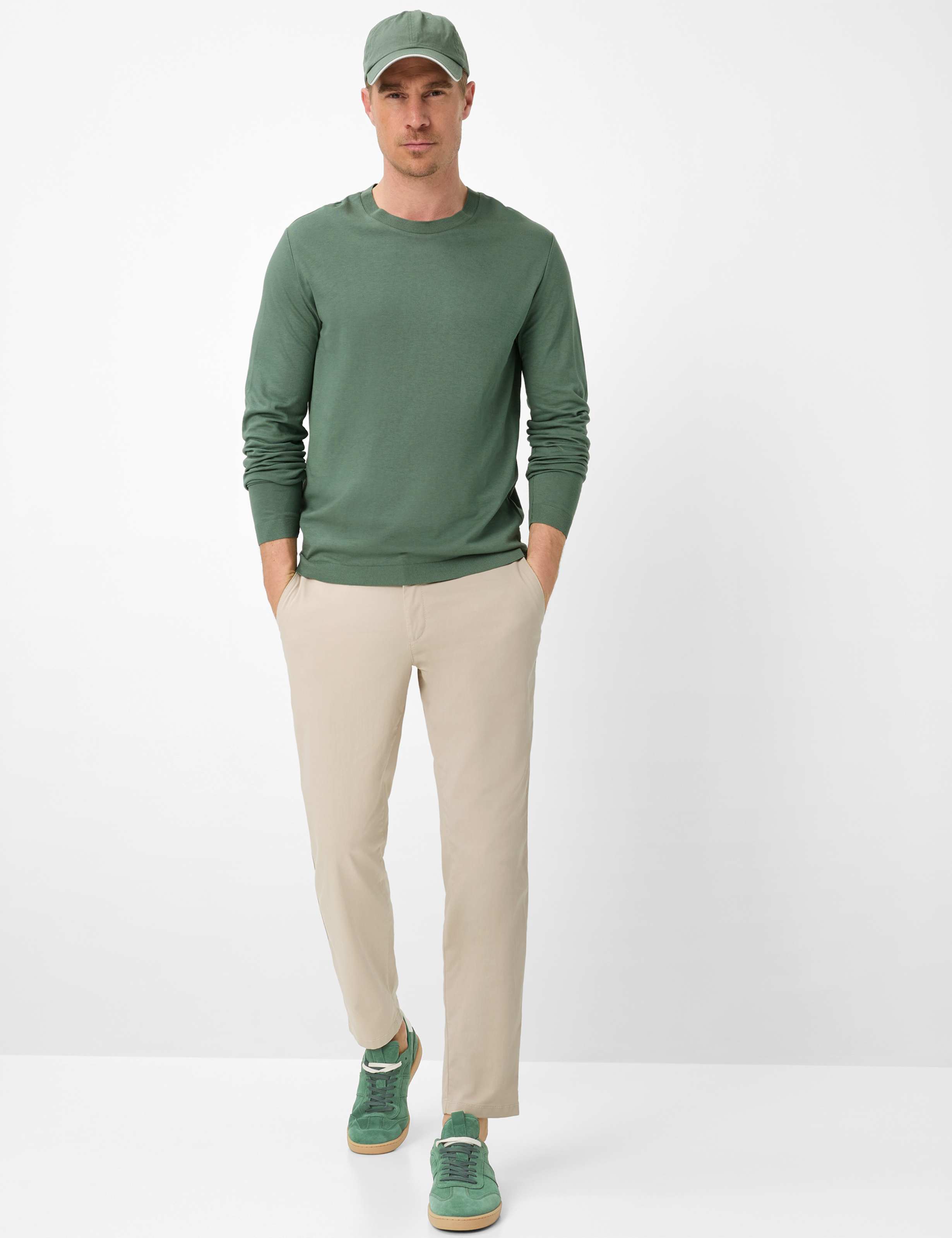 Heren Style TIMON Groen - Khaki  Model outfit