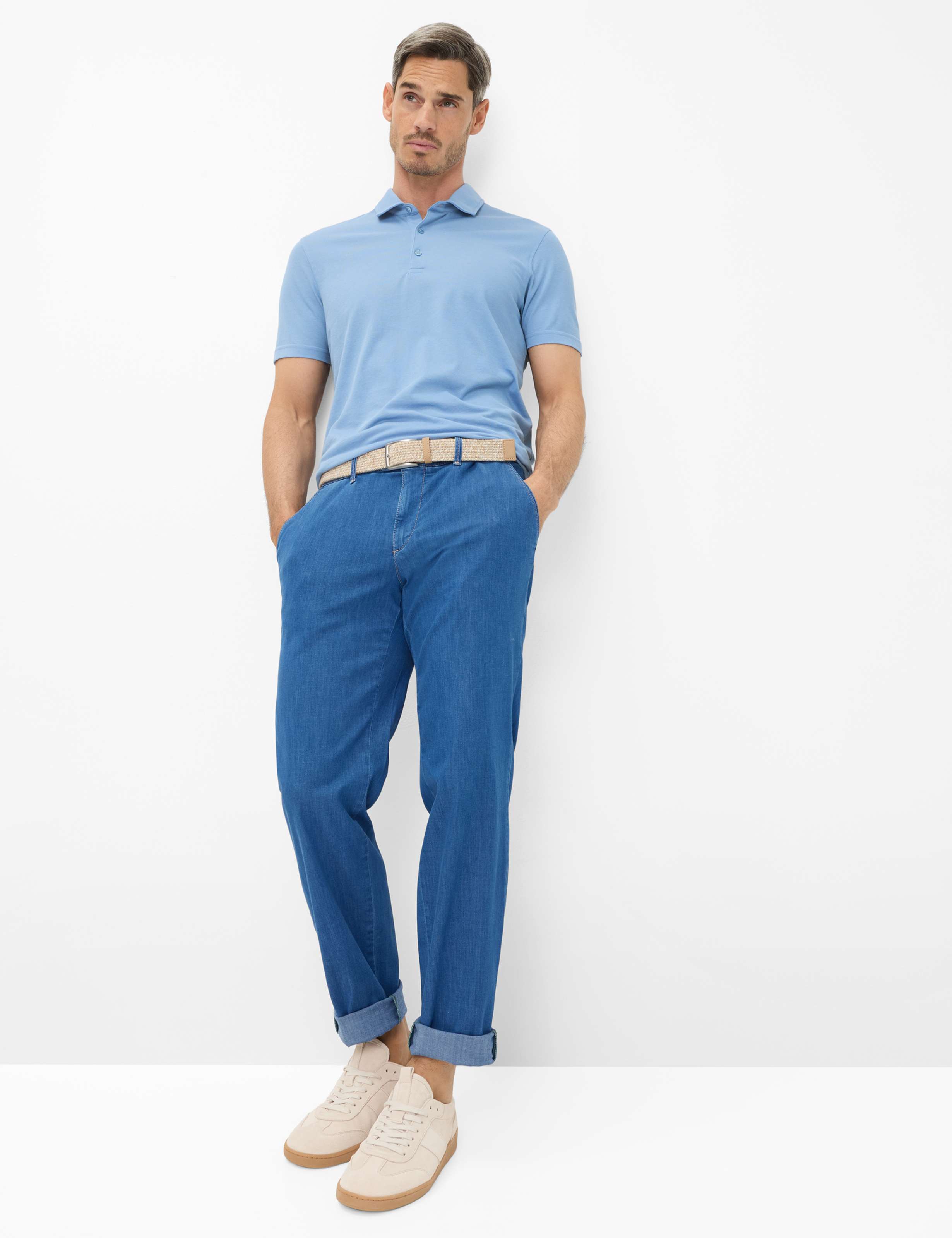 Homme Style JIM Denim Bleu Regular Fit Tenue du mannequin