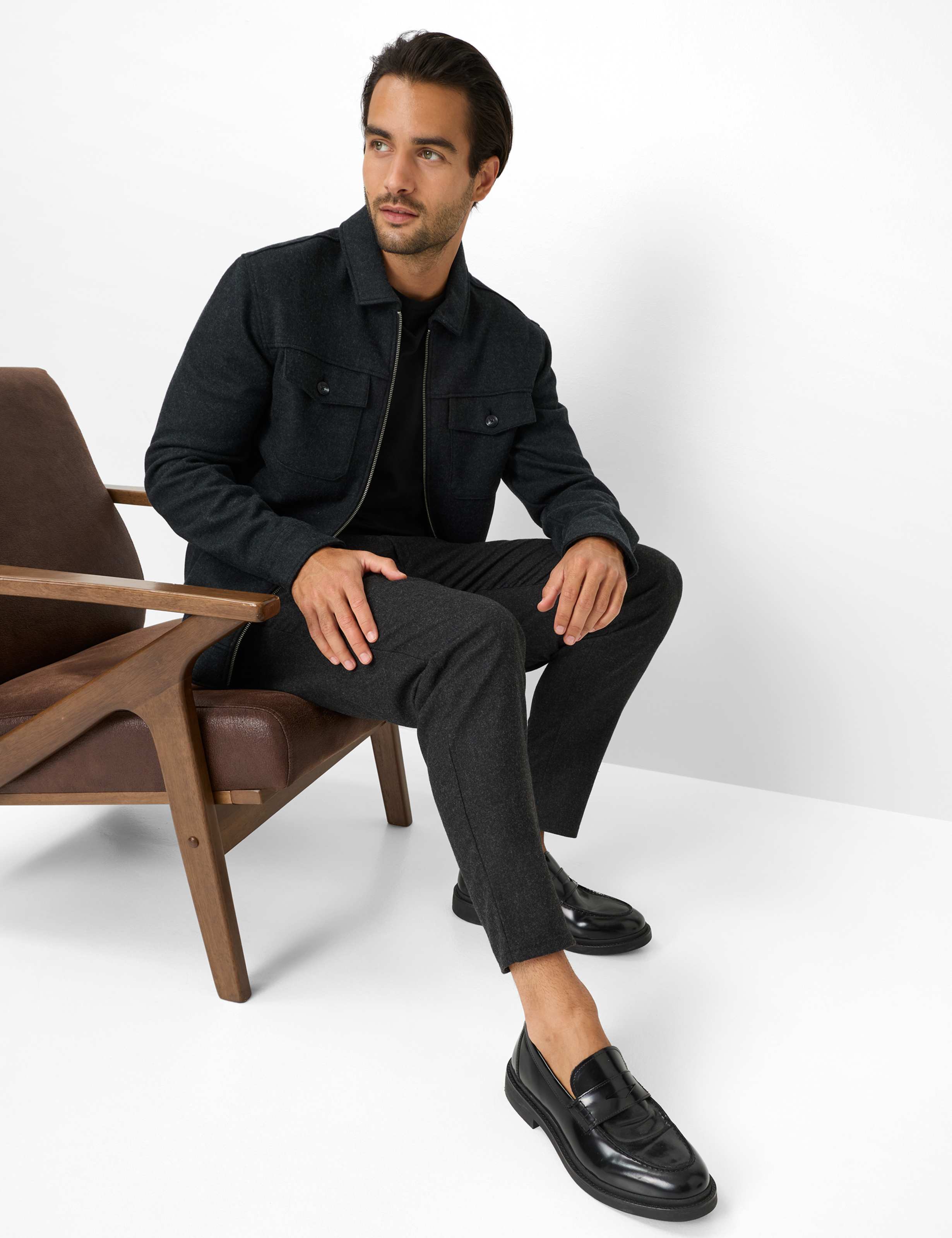 Heren Style TINO Donkergrijs Relaxed Fit Detail 1