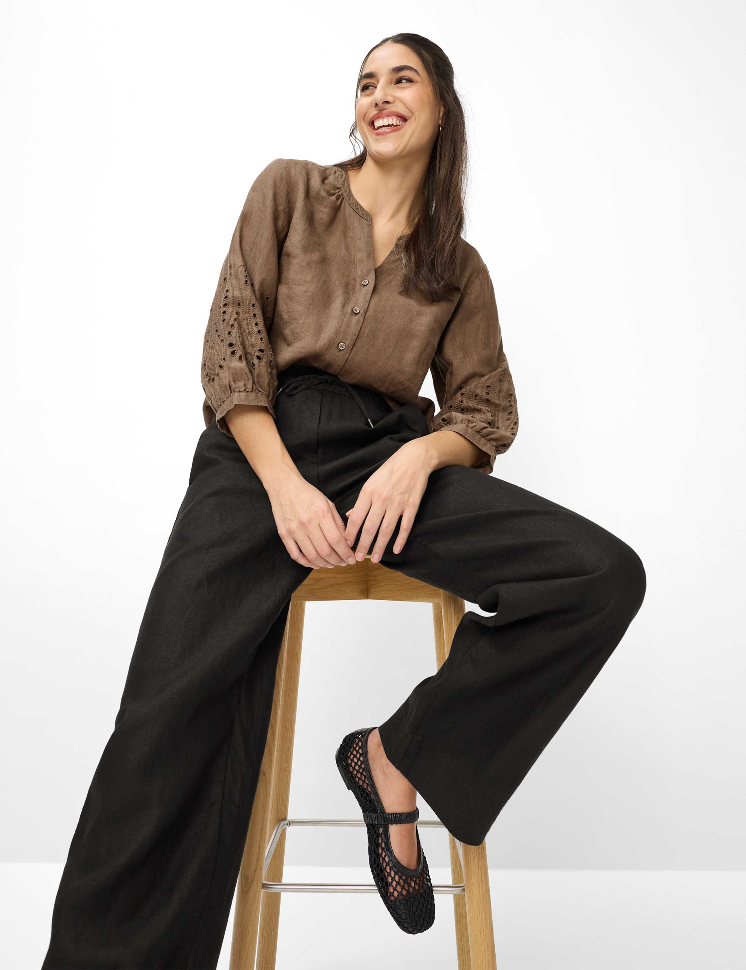 Damen Style FARINA Schwarz Wide Leg Detail 1