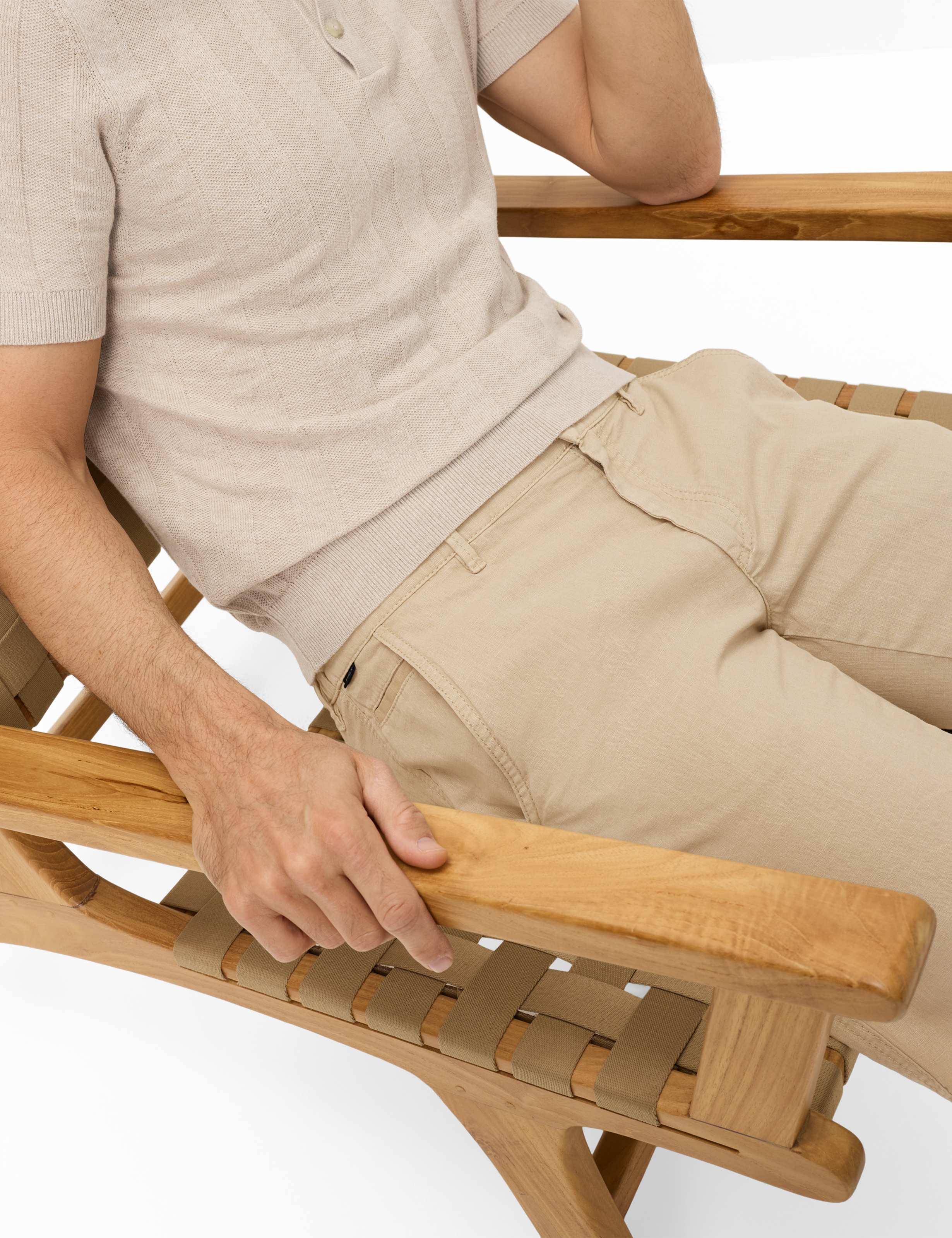 Men Style BOSSE Beige Regular Fit Detail 1