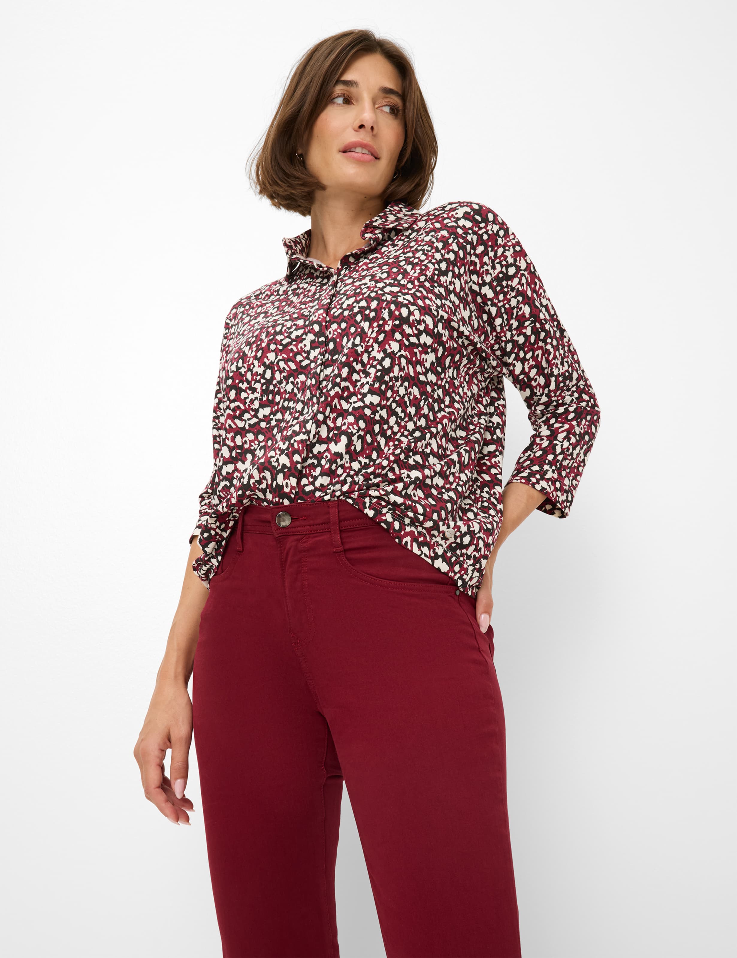 Damen Style MARY Denim Dunkelrot Regular Fit Detail 1