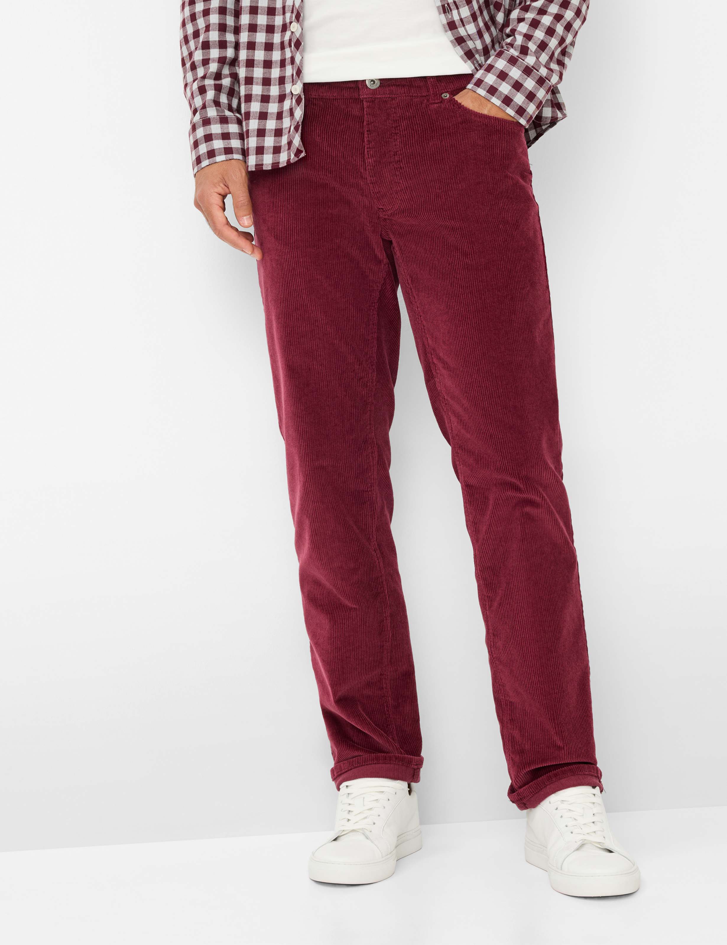 Thumbnail - Brax Herren Five-Pocket-Hose Style COOPER VELVET, dunkelrot, Gr. 31/34