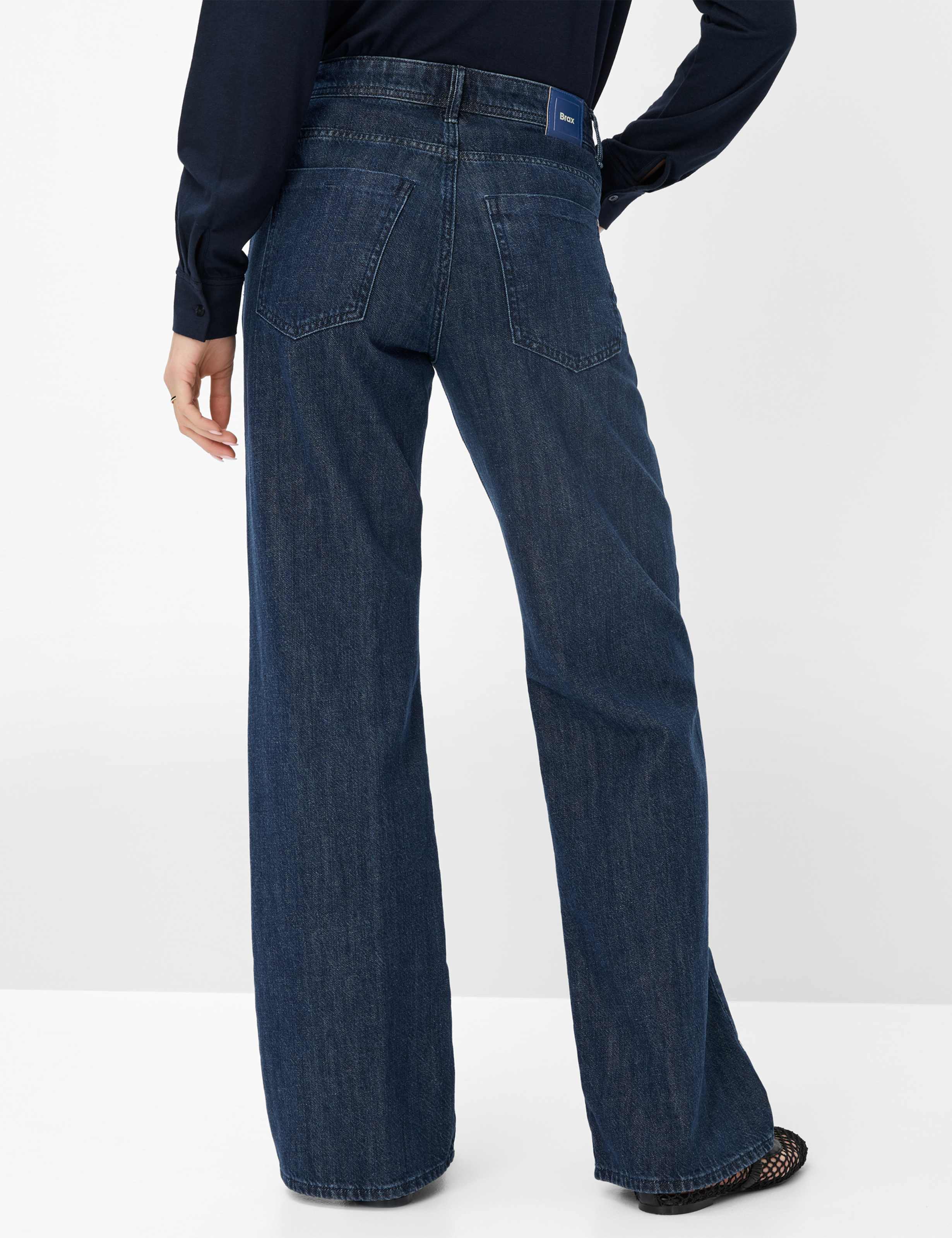Women Style MAINE Denim Dark Blue Wide Leg Model back