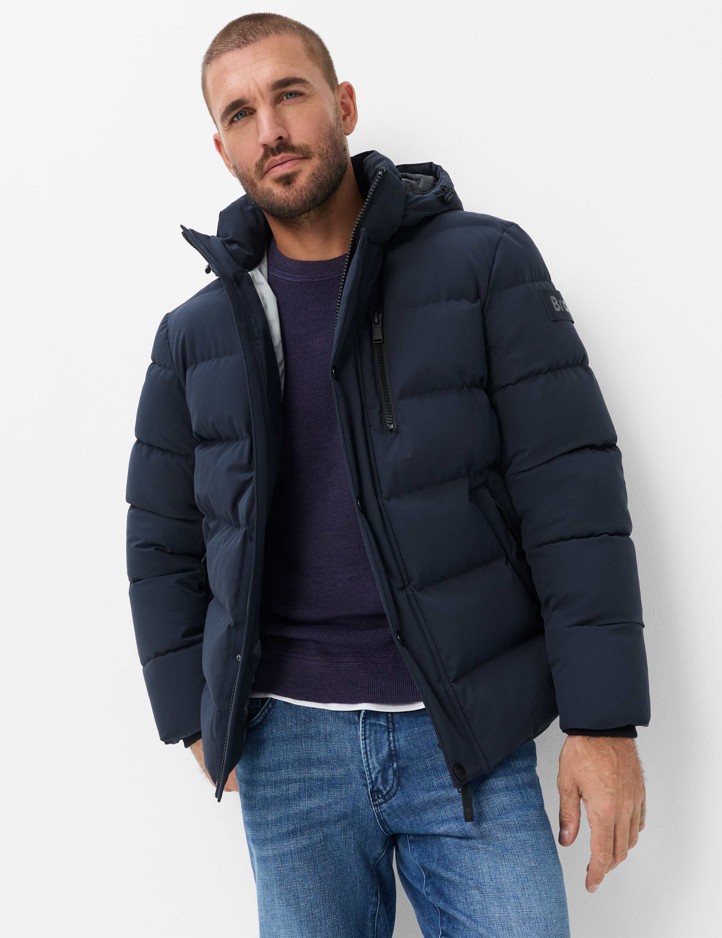 Brax Heren Jack  Style BOB navy, donkerblauw, maat S