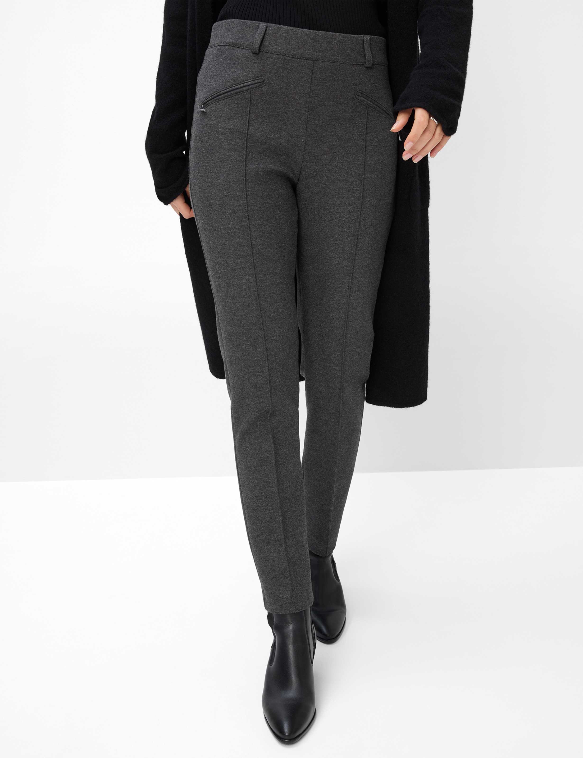Damen Style LILLYTH CHIC Dunkelgrau Super Slim Fit Model Front