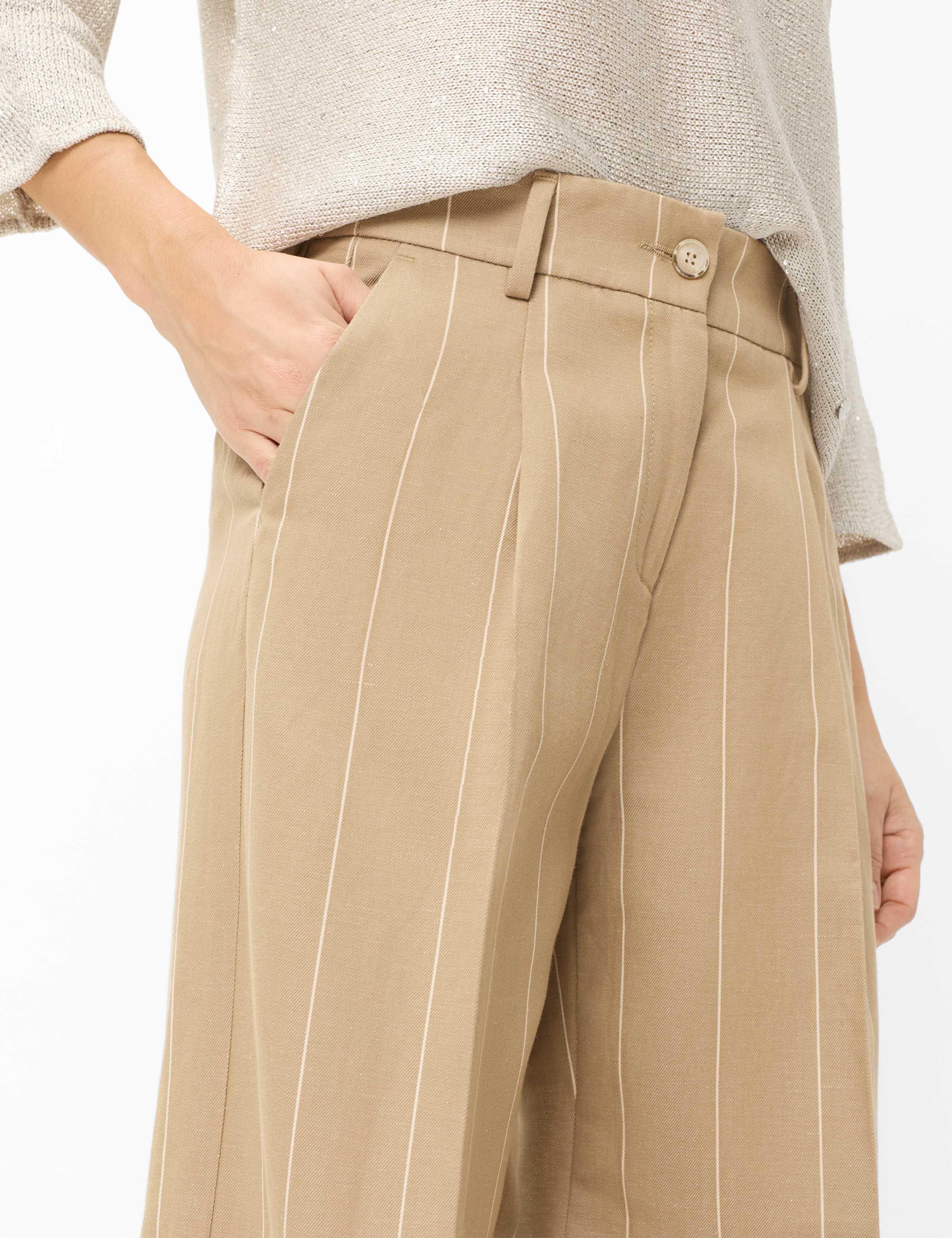 Femme Style MARLENE Marron Wide Leg Détail 2