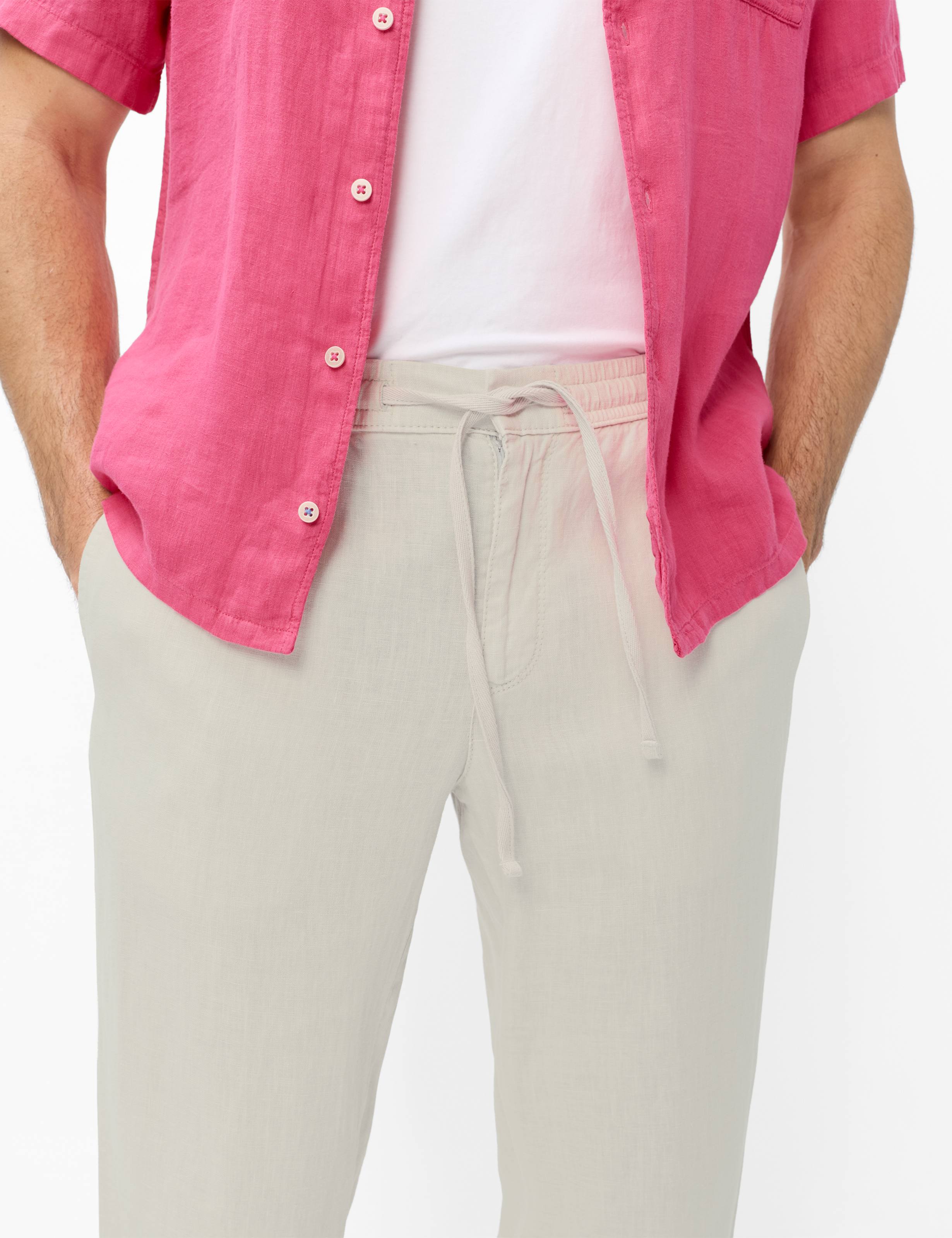 Herren Style ELIAS Hellbeige Relaxed Fit Detalje 2