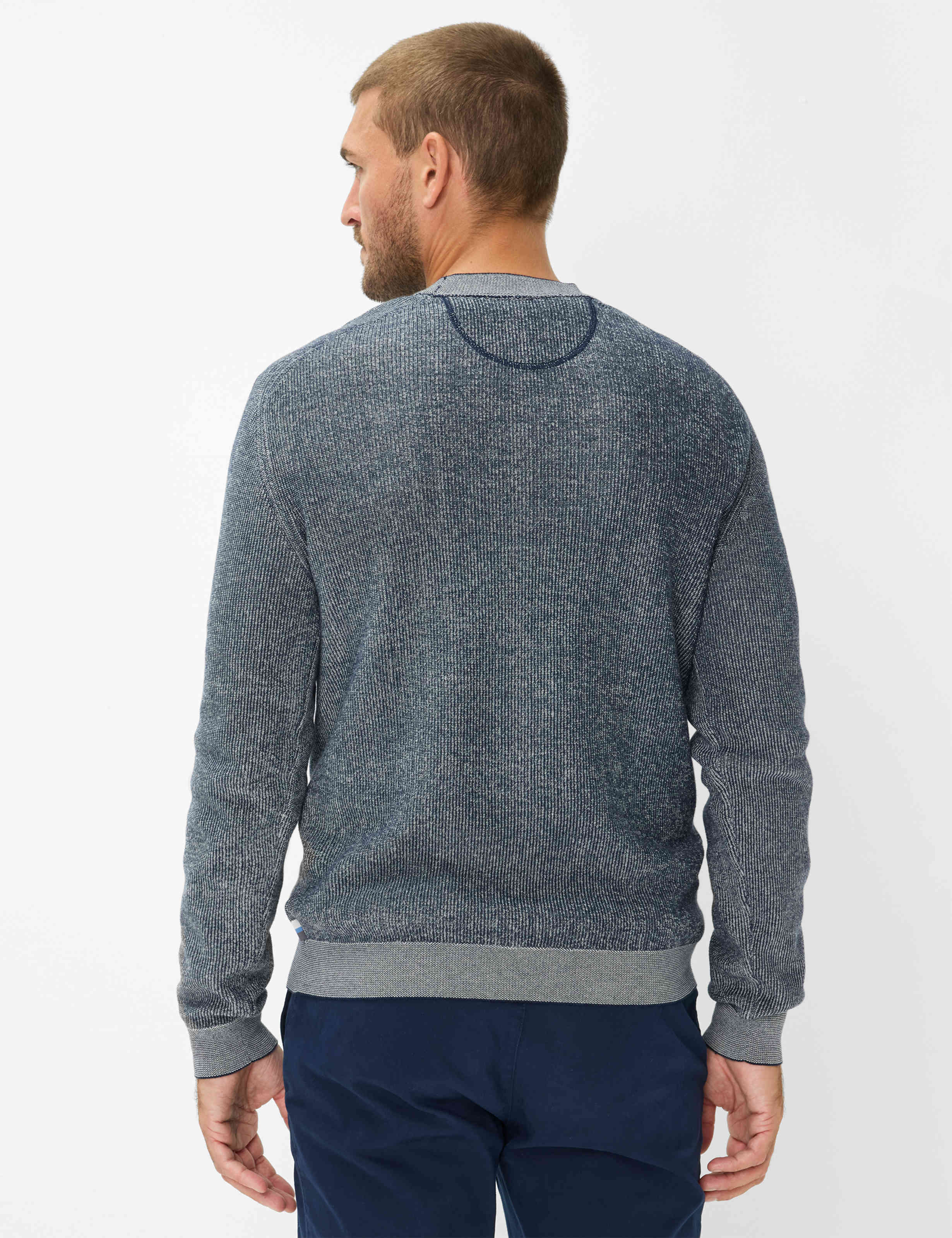 Thumbnail - Brax Herren Strickpullover Style ROB universe, Blau, Gr. XXL