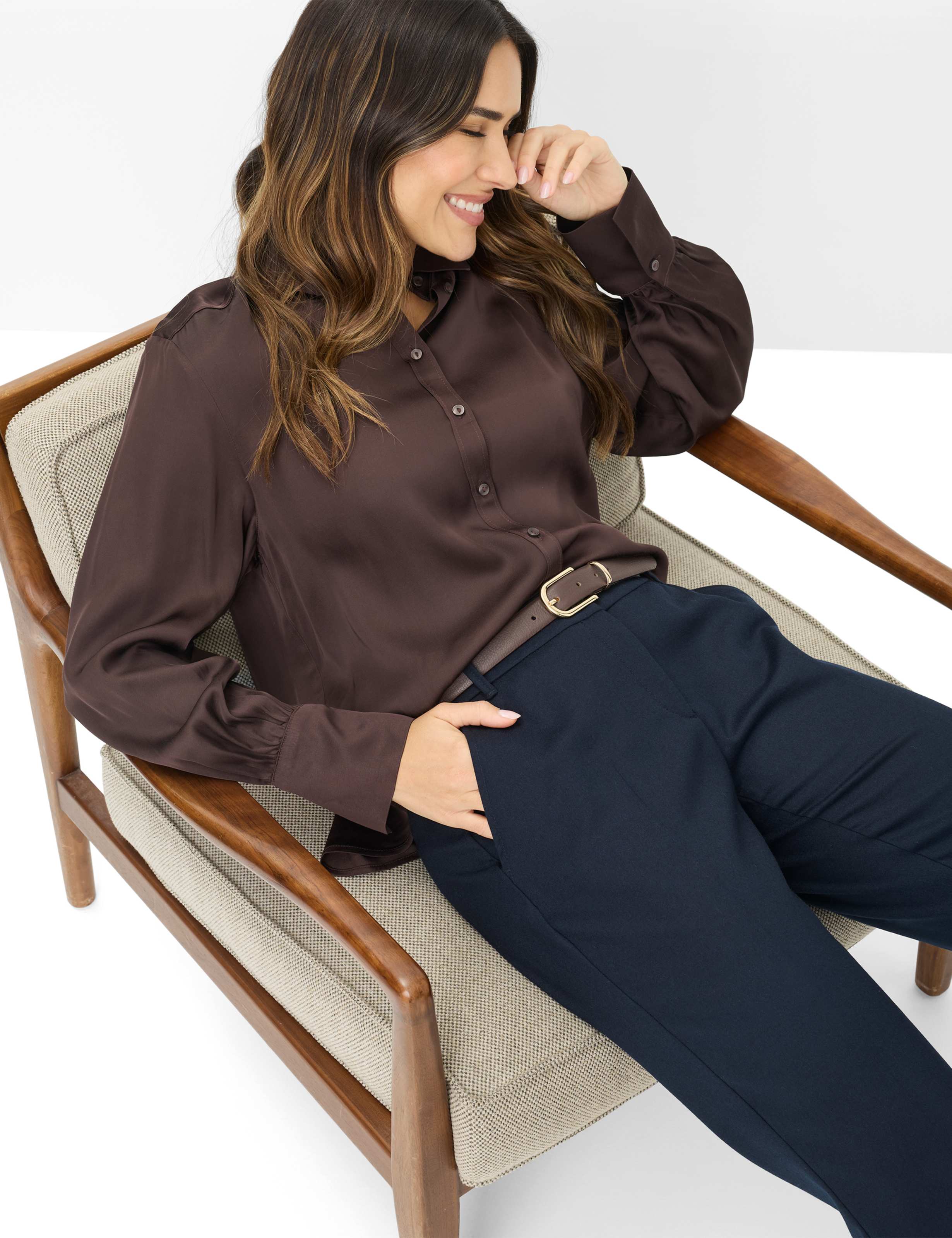 Dames Style MARON Donkerblauw Regular Fit Detail 1