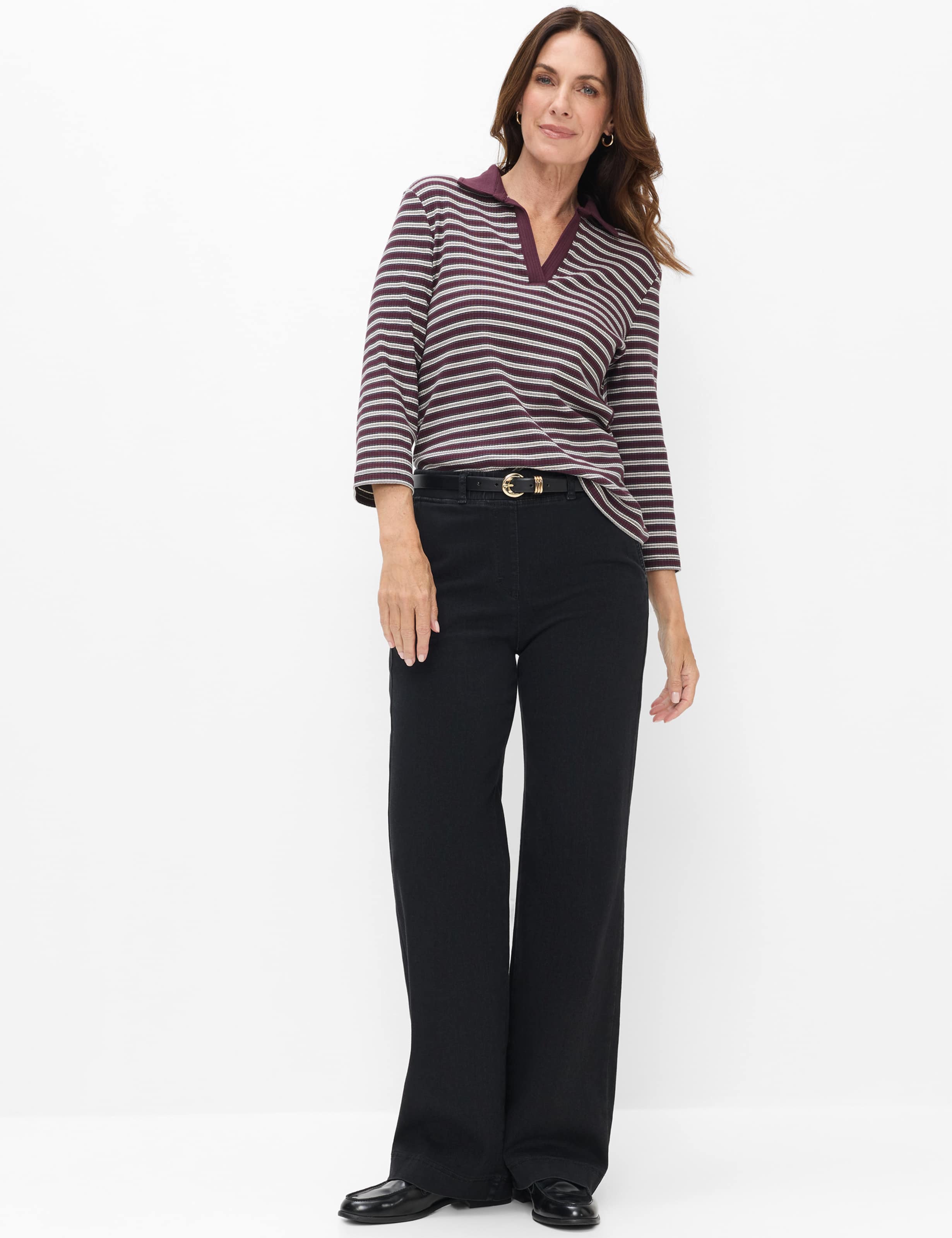 Femme Style PAM FLARED Denim Noir  Tenue du mannequin