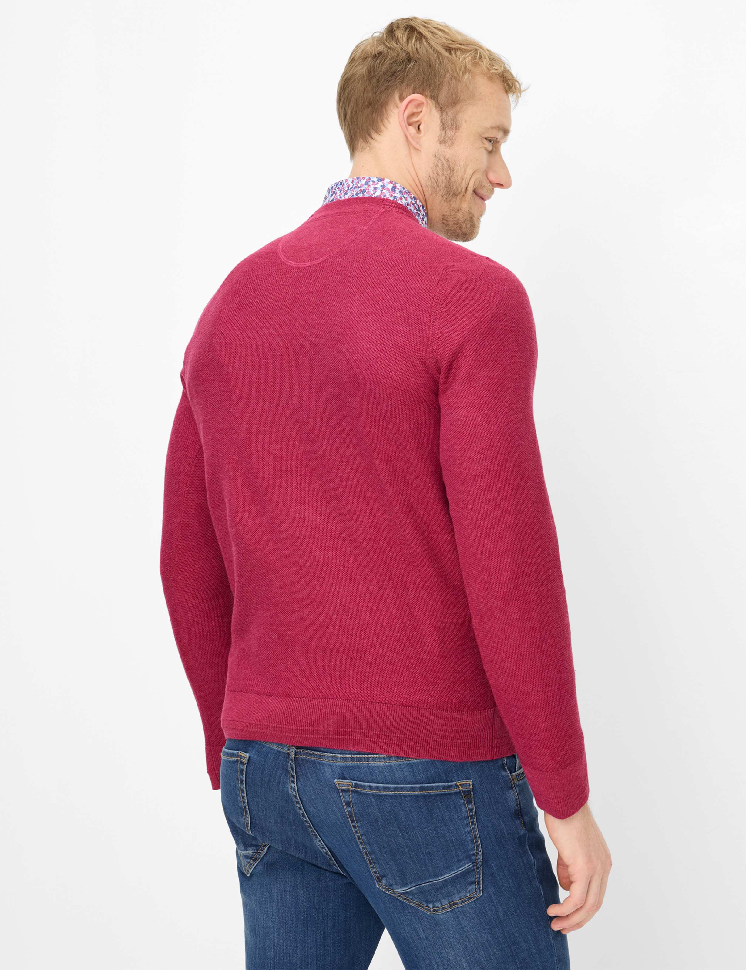 Thumbnail - Brax Herren Strickpullover Style RICK magenta, dunkelrot, Gr. M