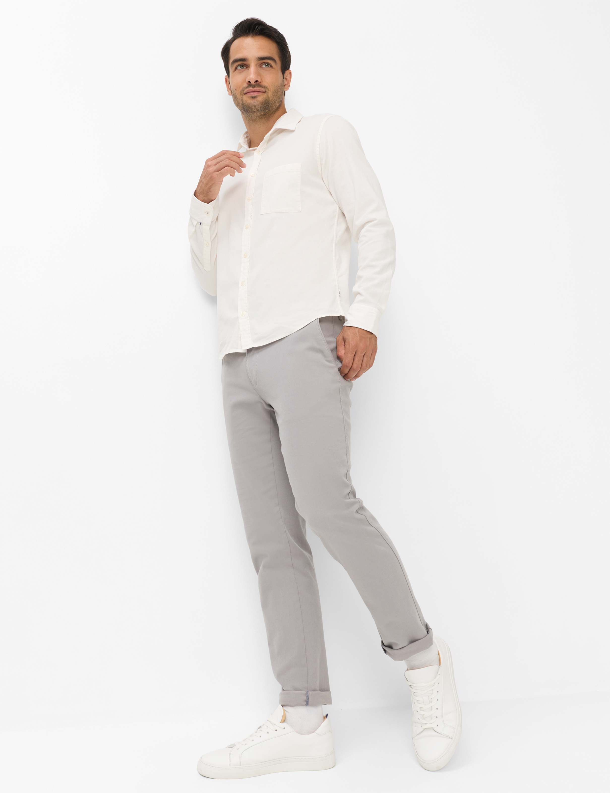 Herren Style FABIO IN Grau Modern Fit Model Outfit