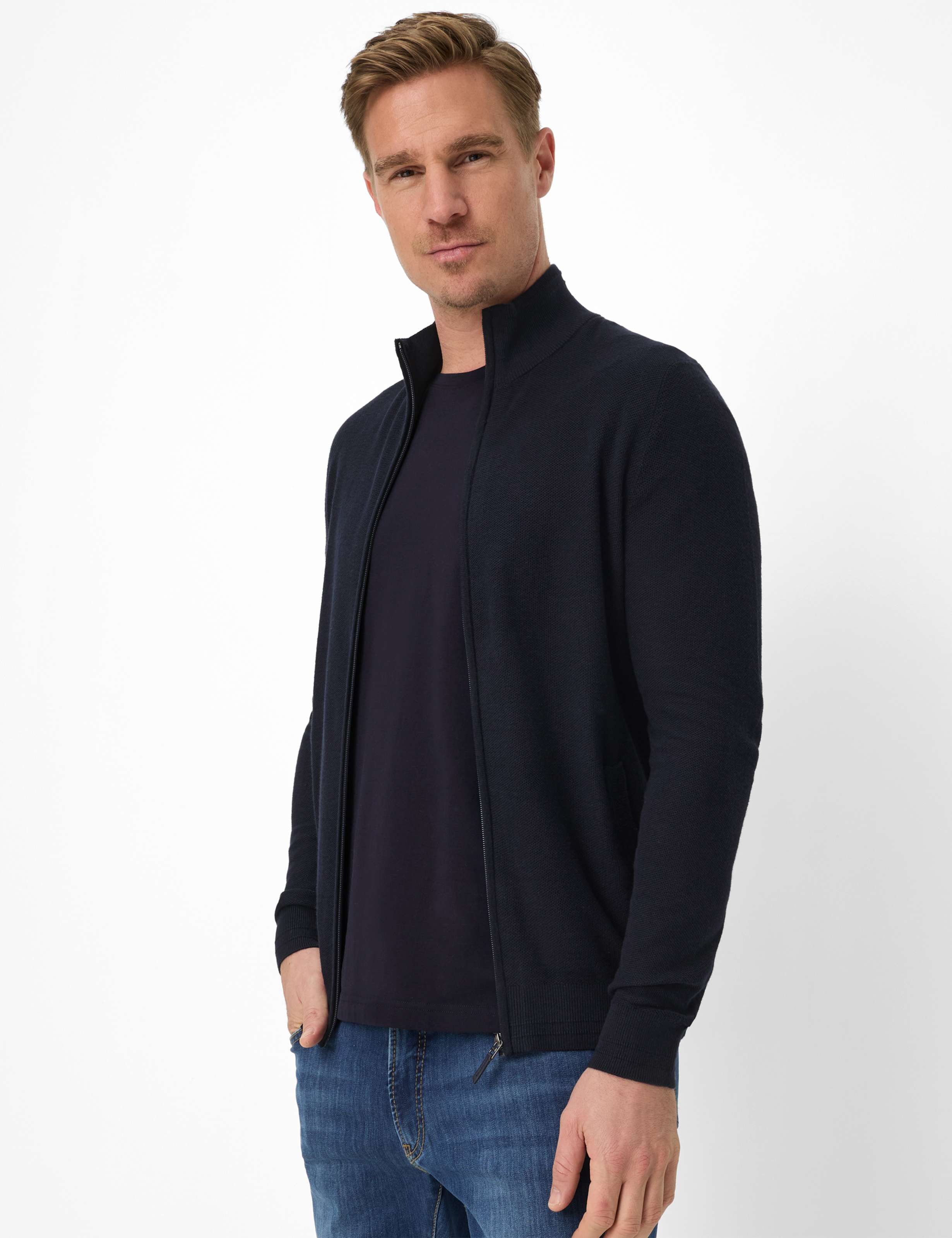 Thumbnail - Brax Herren Strickjacke Style JAKE navy, dunkelblau, Gr. L