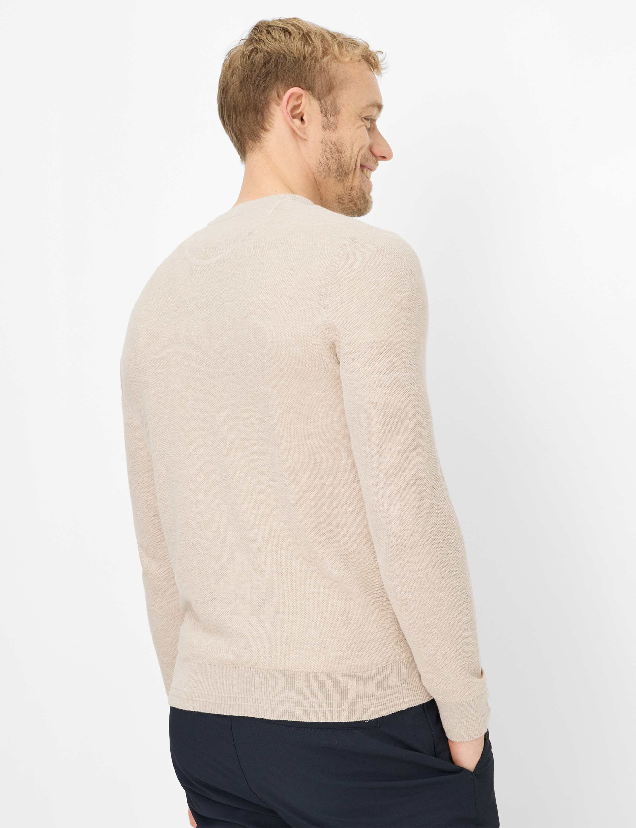 Thumbnail - Brax Herren Strickpullover Style RICK beach, Beige, Gr. S