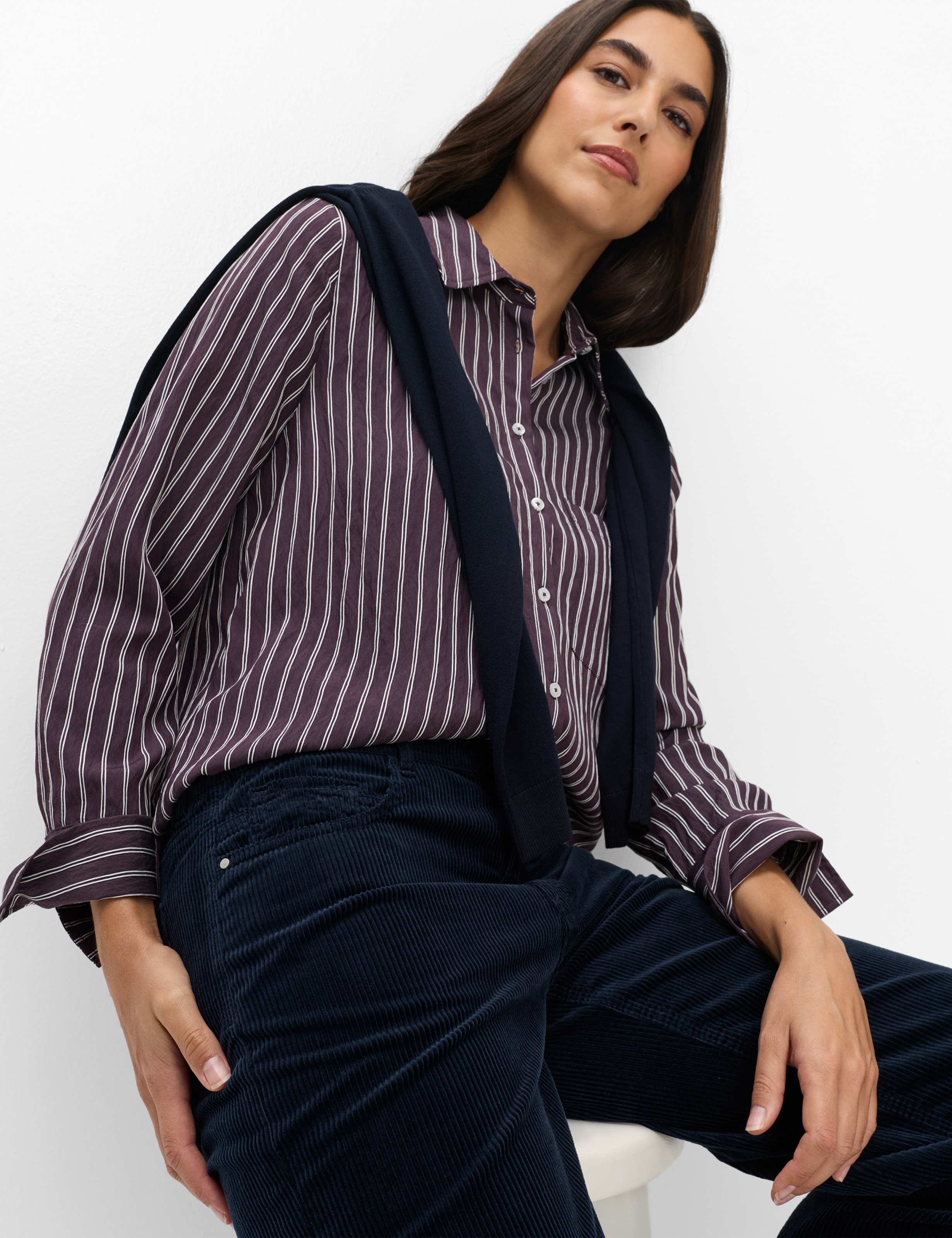 Femme Style MAINE Bleu Foncé Wide Leg Détail 1