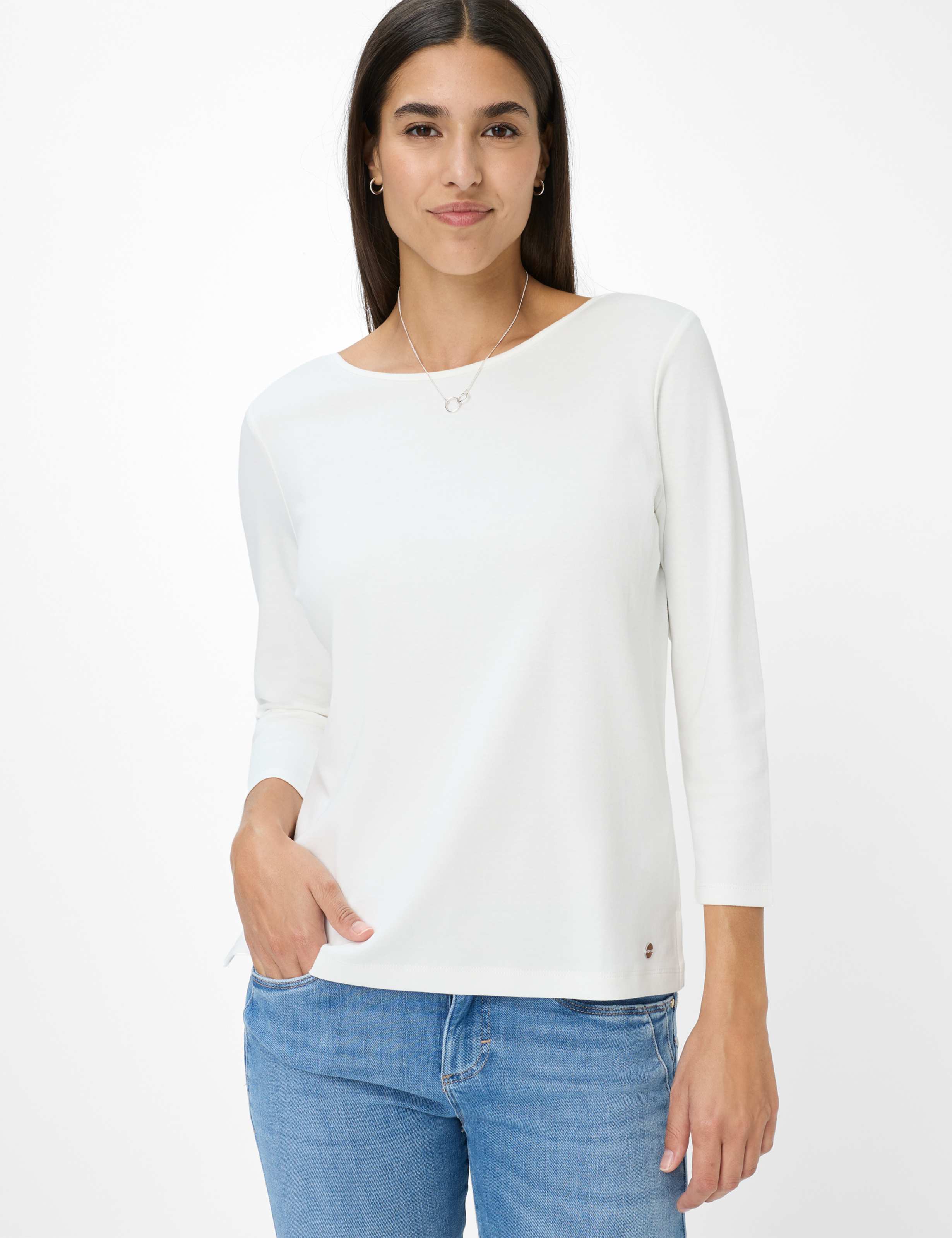 Thumbnail - Brax Damen Shirt Style CIRA M offwhite, cremeweiß, Gr. 48