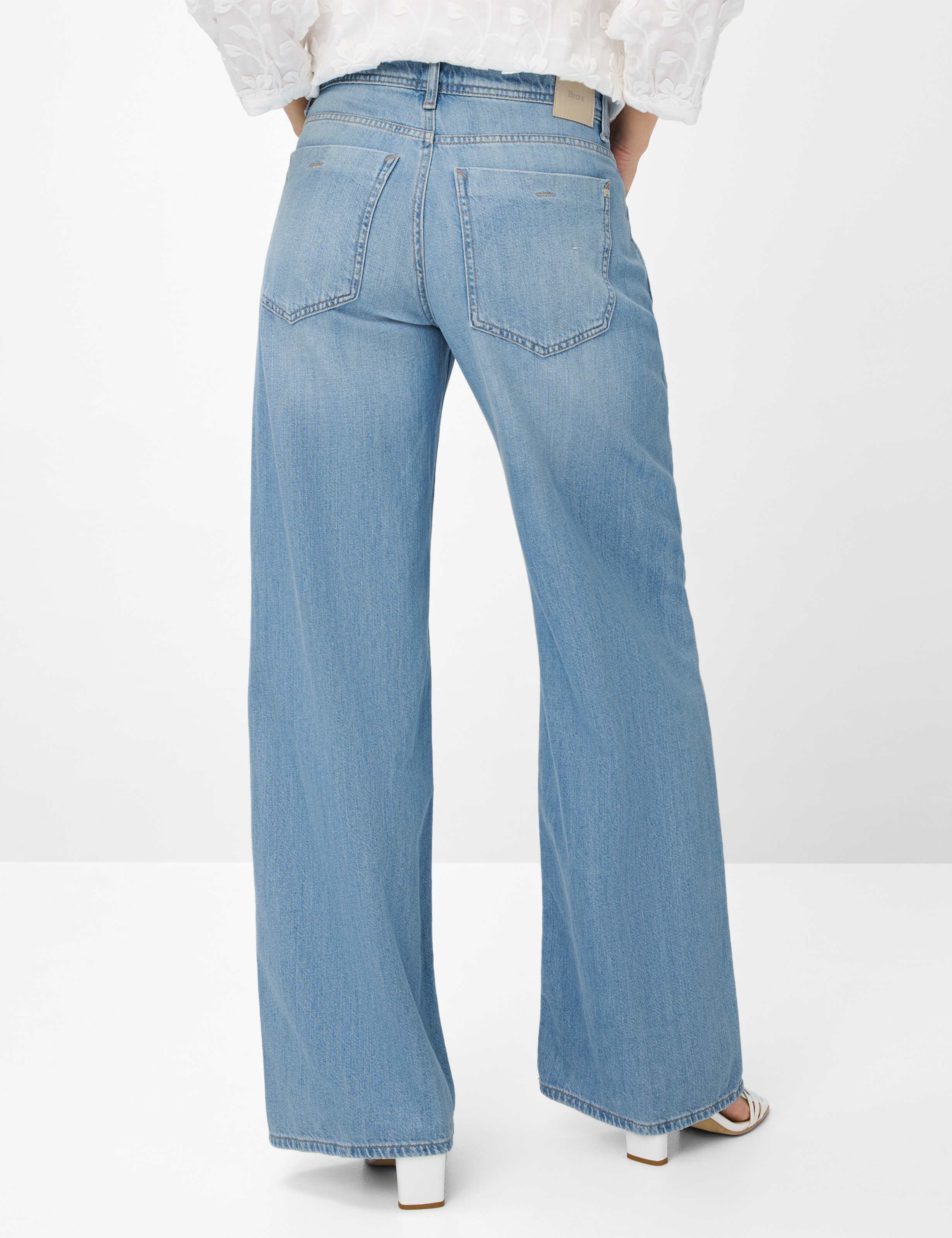 Women Style MORGAN Denim Blue Wide Leg Model back