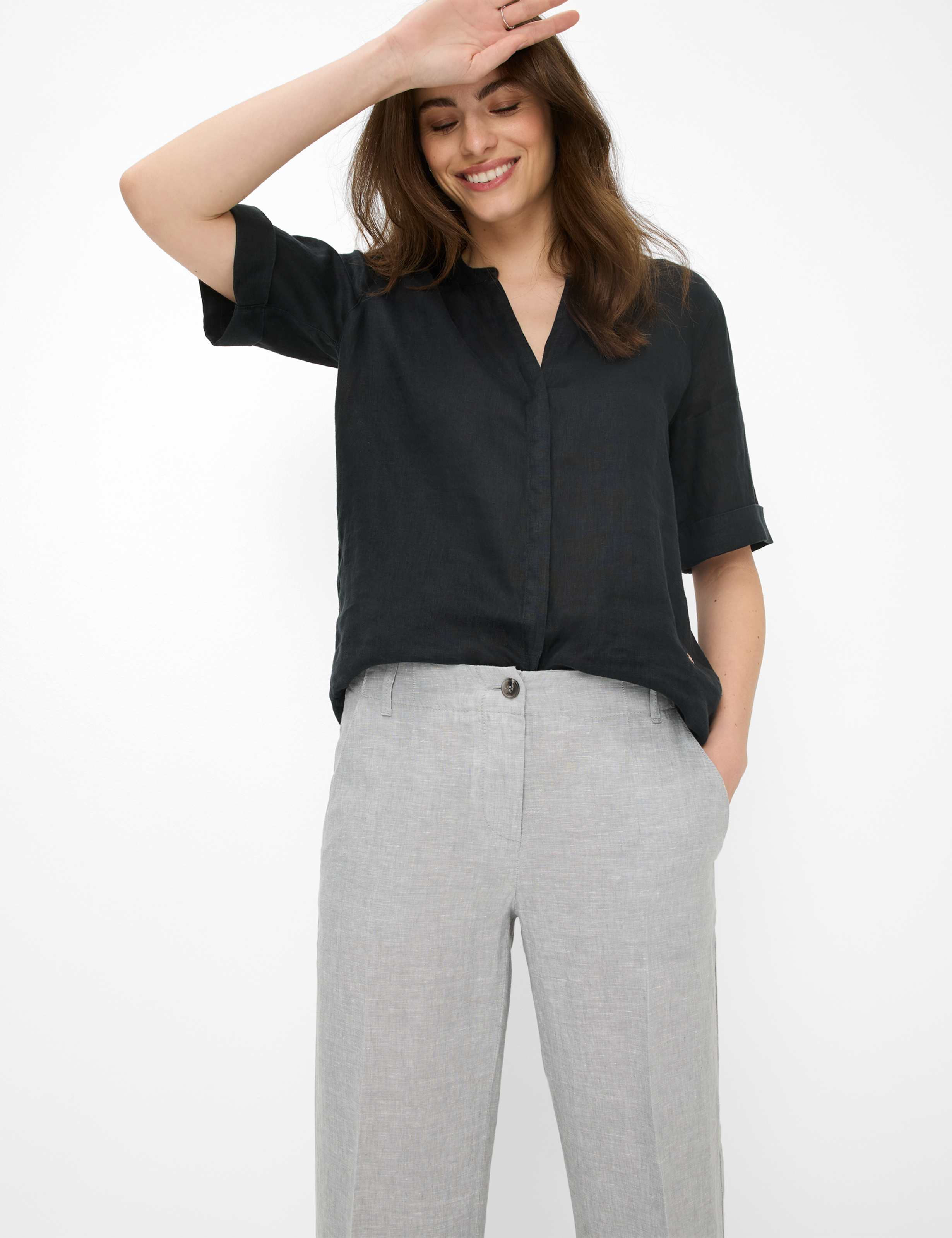 Women Style MAINE S Light Gray Wide Leg Detail 1