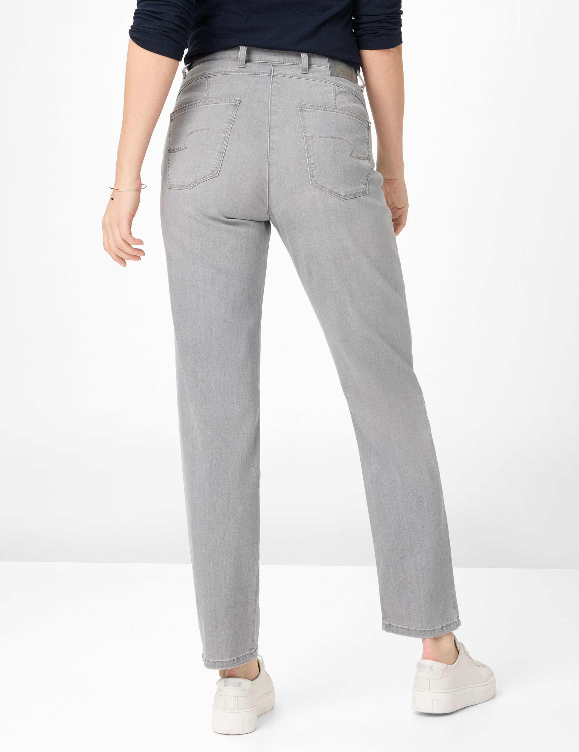 Femme Style CAREN NEW Denim Gris Moyen Comfort Plus Fit Dos mannequin
