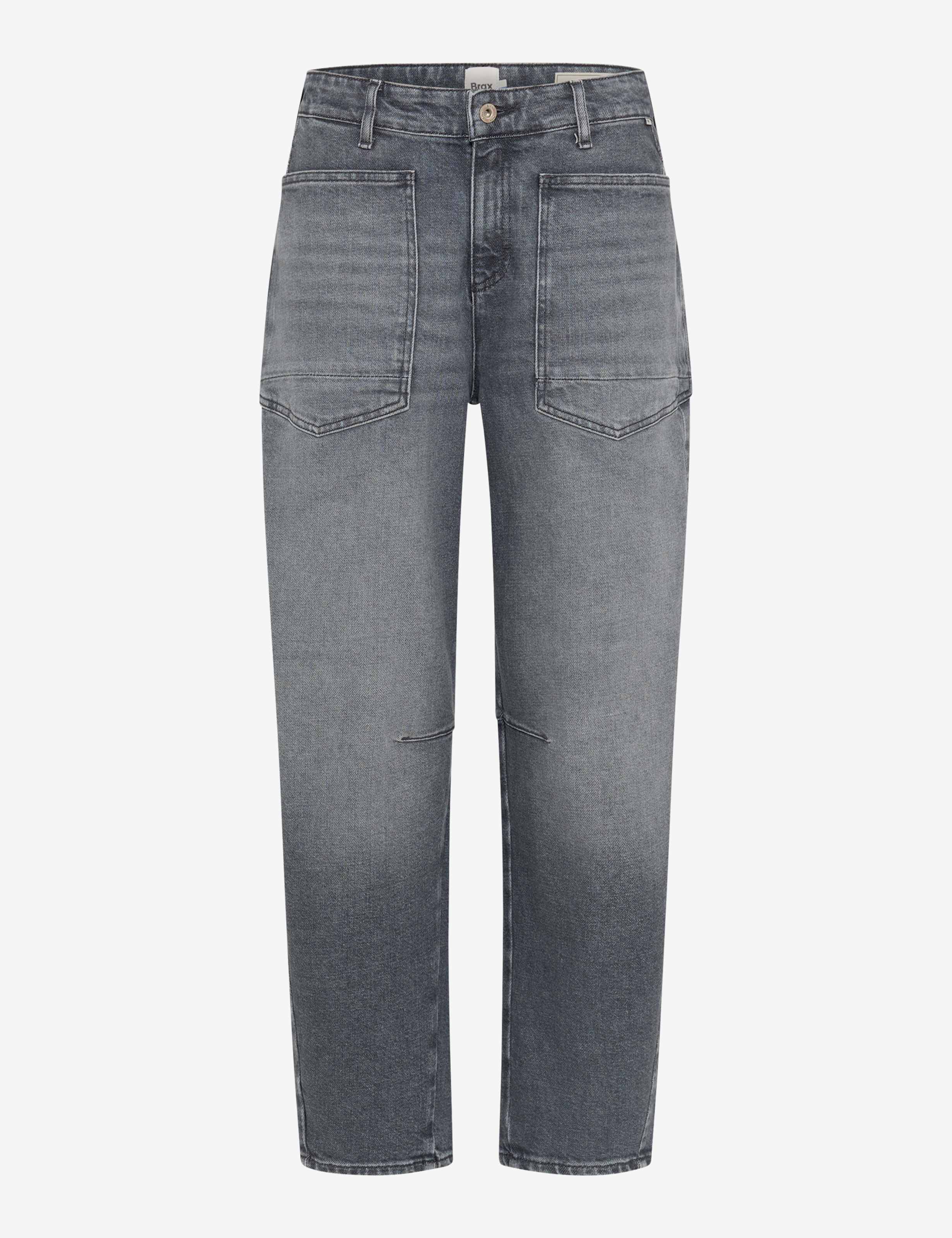 Femme Style MEGAN S Denim Gris Clair Barrel Fit Détourage avant