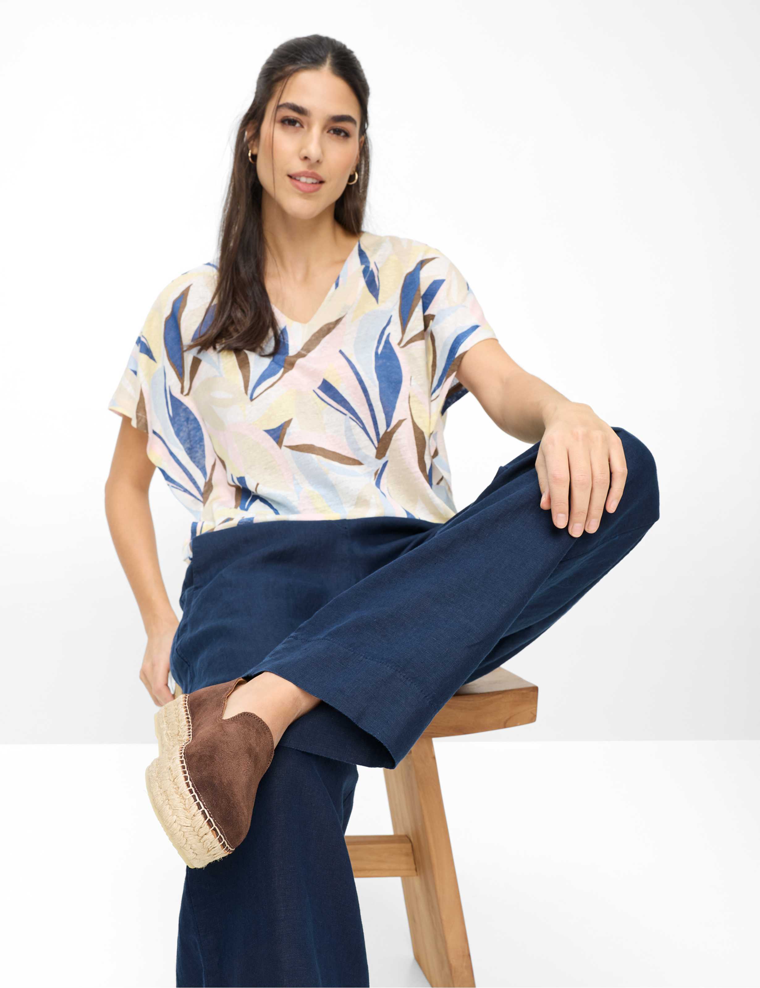 Damen Style FARINA Dunkelblau Wide Leg Detail 1