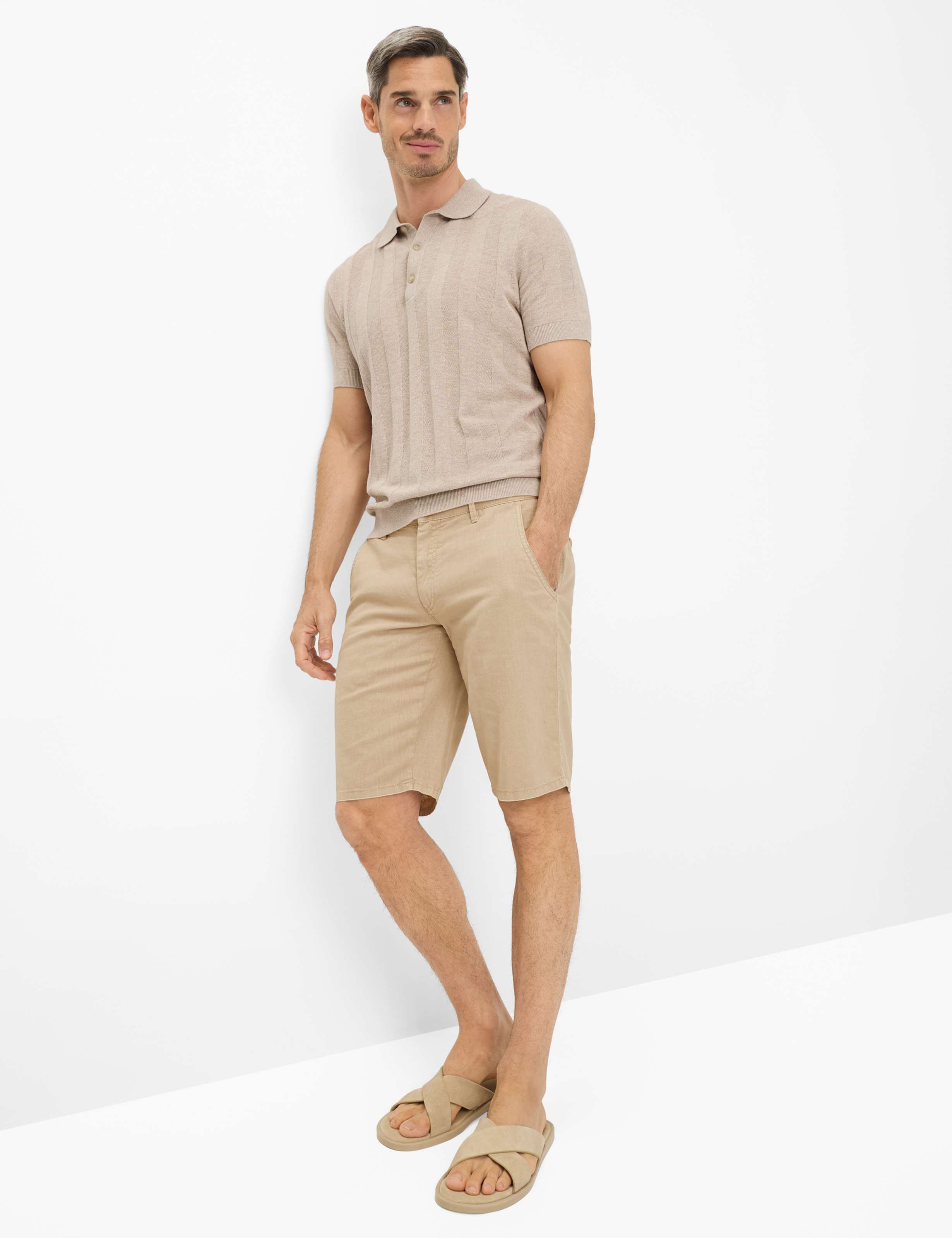 Men Style BOSSE Beige Regular Fit Model Outfit