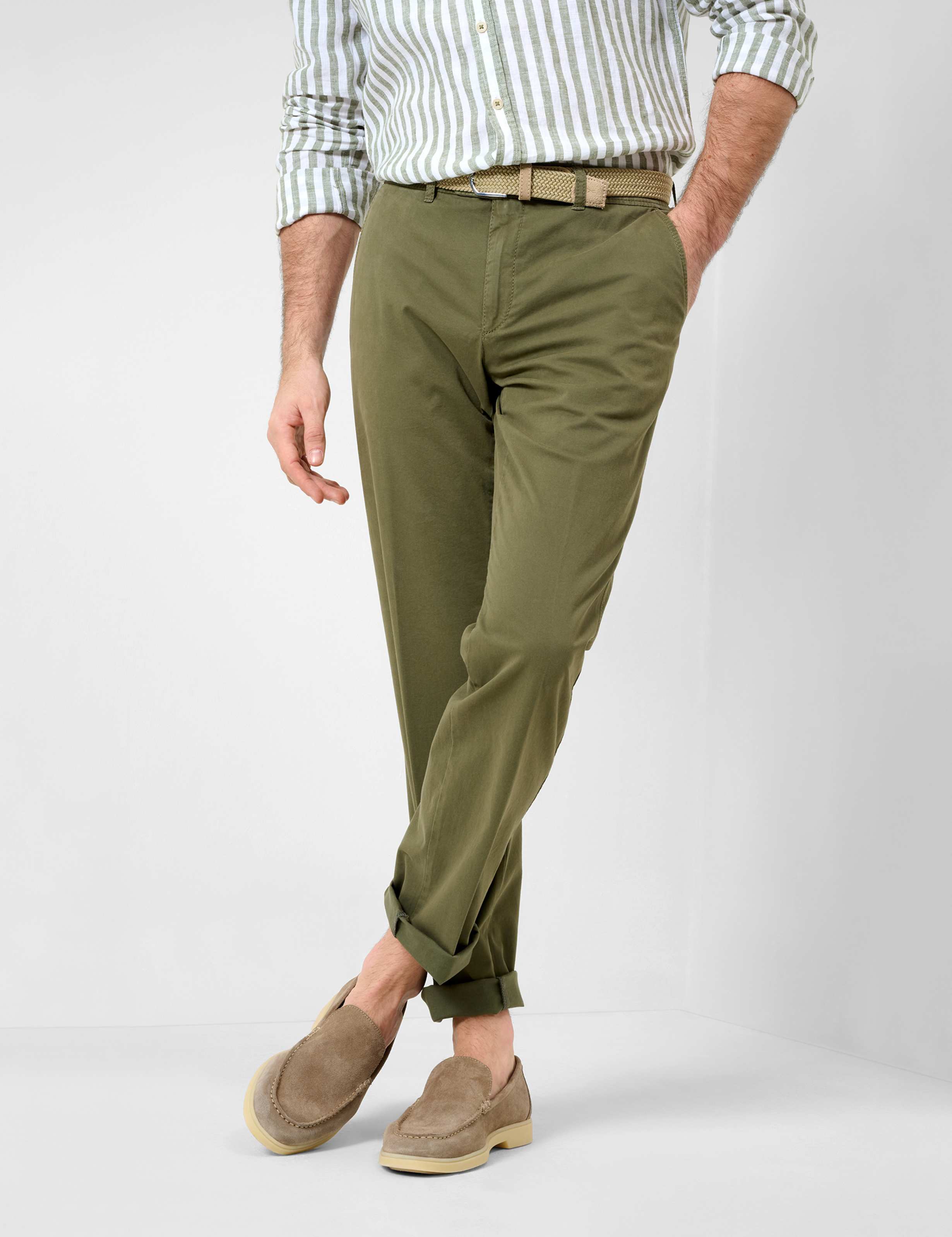 Men Style EVANS OLIVE Regular Fit Model Front