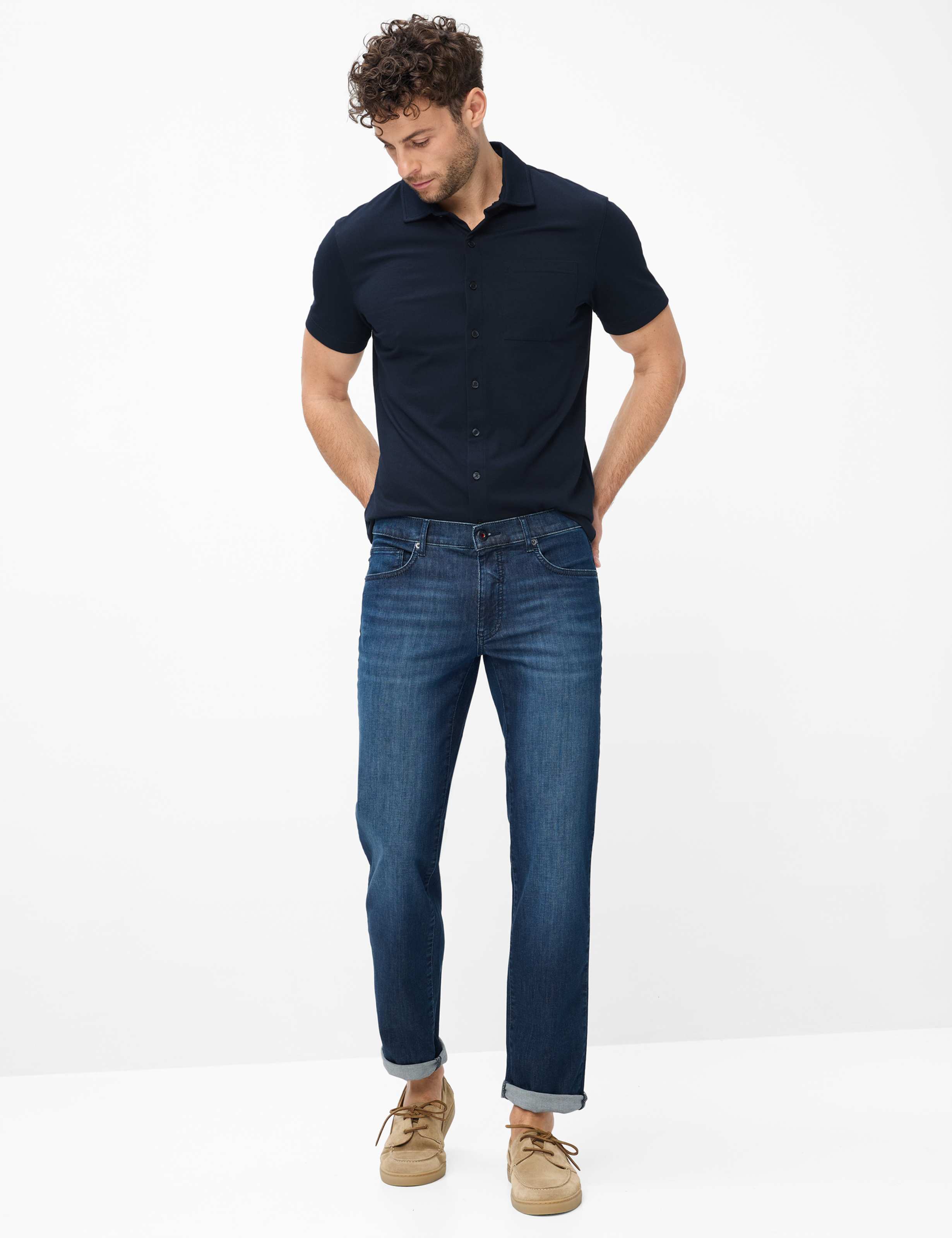 Men Style CADIZ Dark Blue Straight Fit Model Outfit