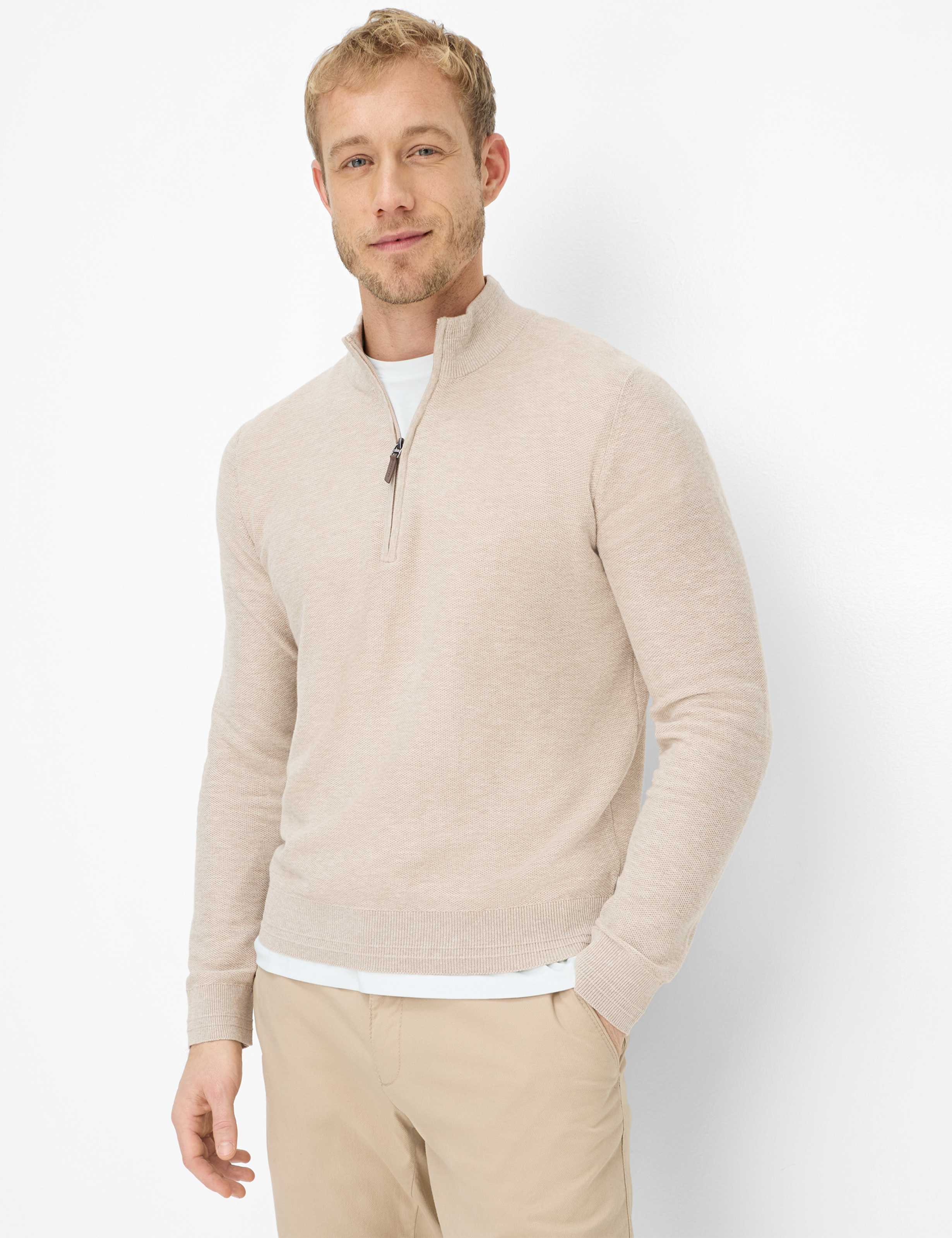 Thumbnail - Brax Herren Strickpullover Style STEFFEN beach, Beige, Gr. M