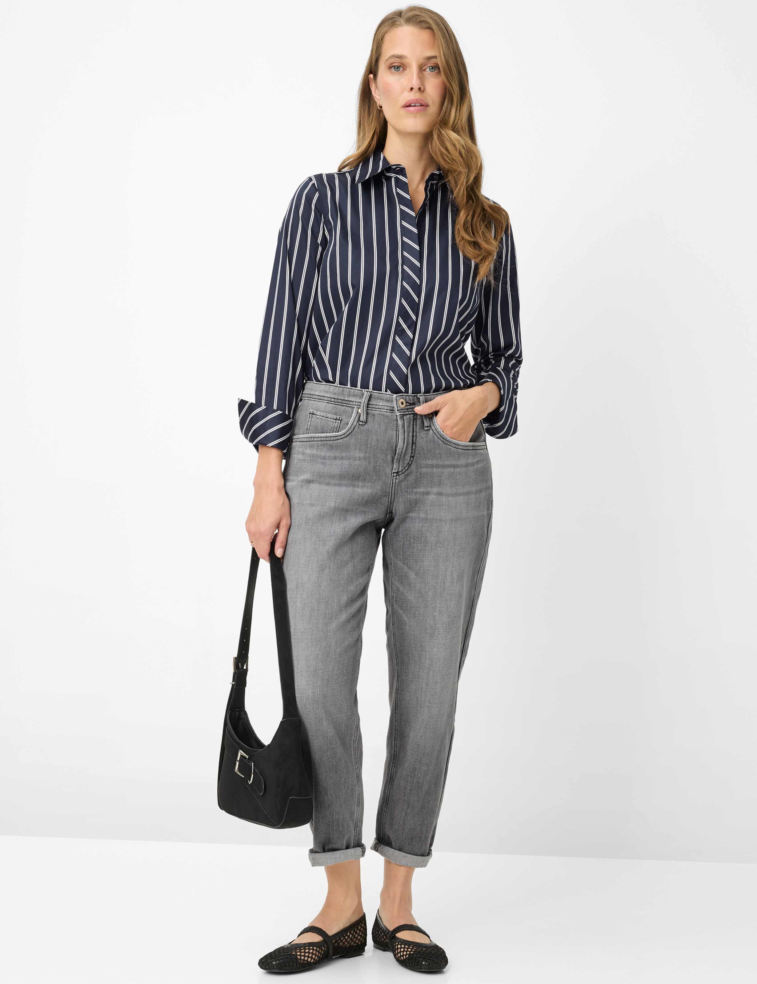 Dames Style MILEY S Denim Lichtgrijs Relaxed Fit Model outfit