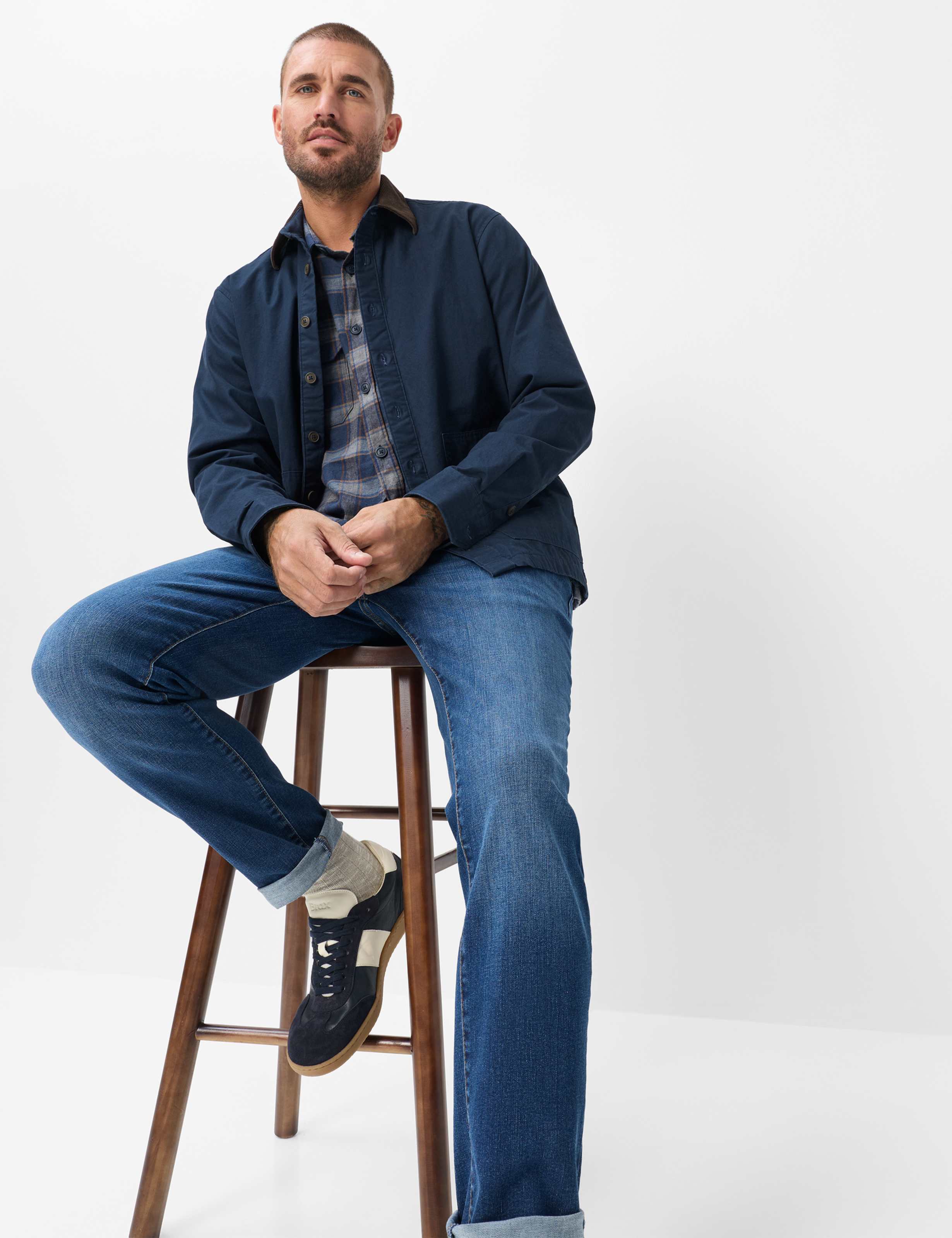Herren Style CADIZ Denim Blau Straight Fit Detail 1