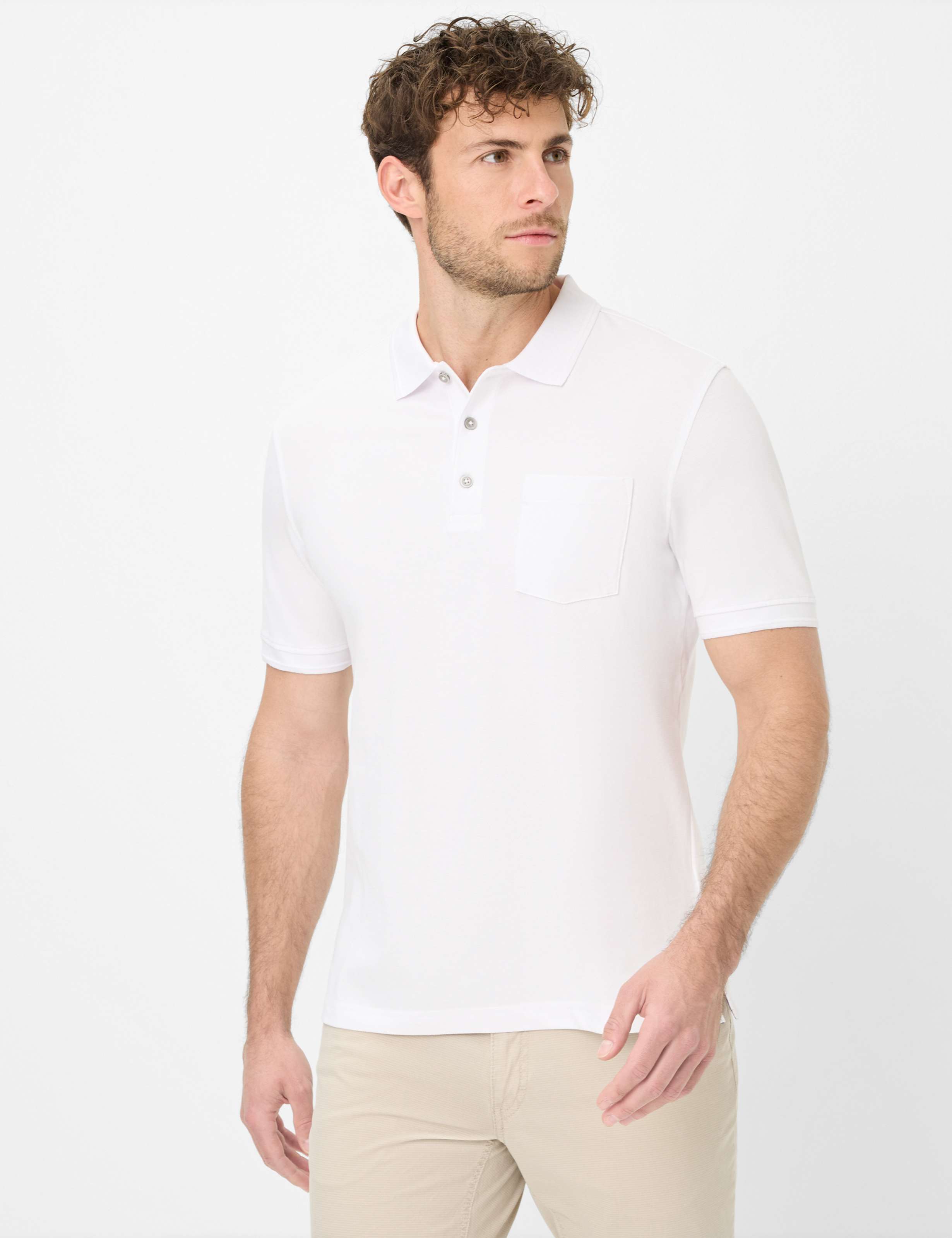 Thumbnail - Brax Herren Polo Style PETE white, weiß, Gr. M